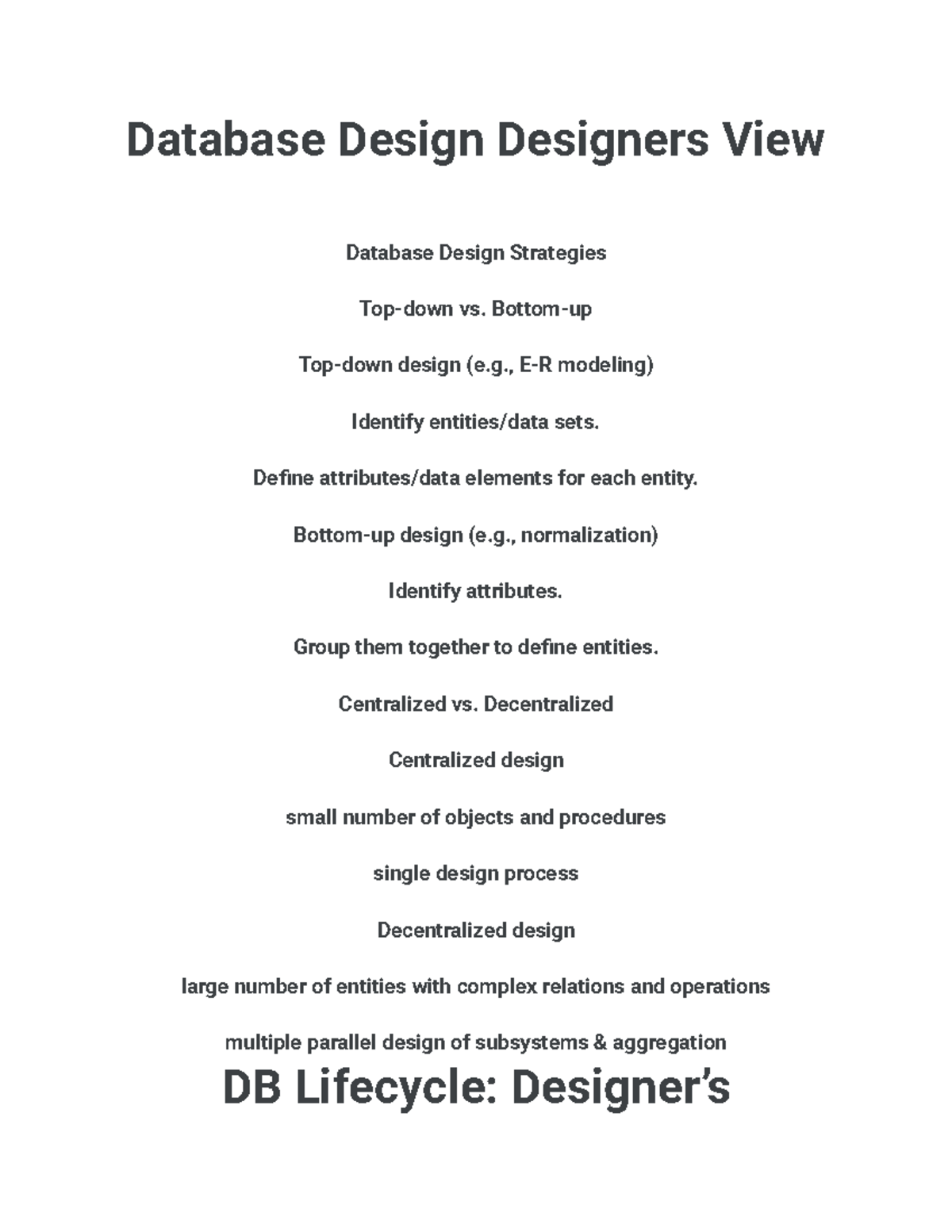 Database Design Designers View - Database Design Designers View ...