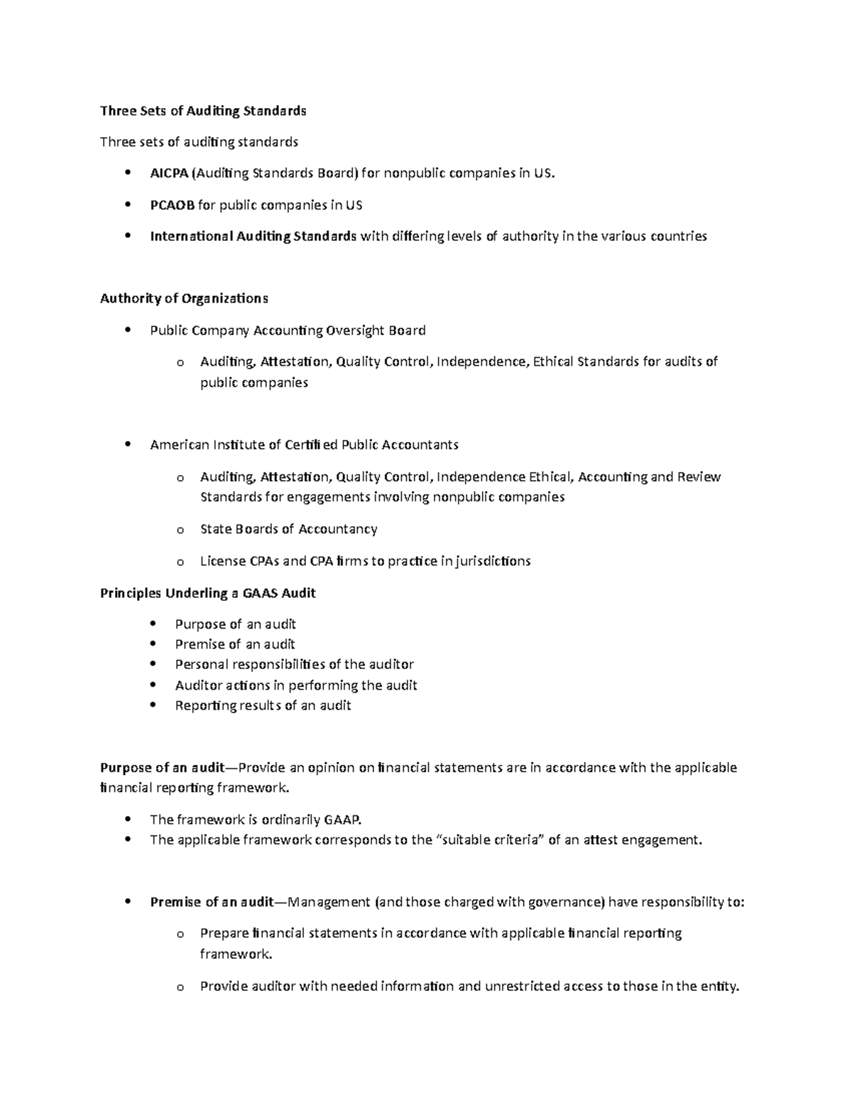 Ch-2 Lecture Notes - Three Sets Of Auditing Standards Three Sets Of ...