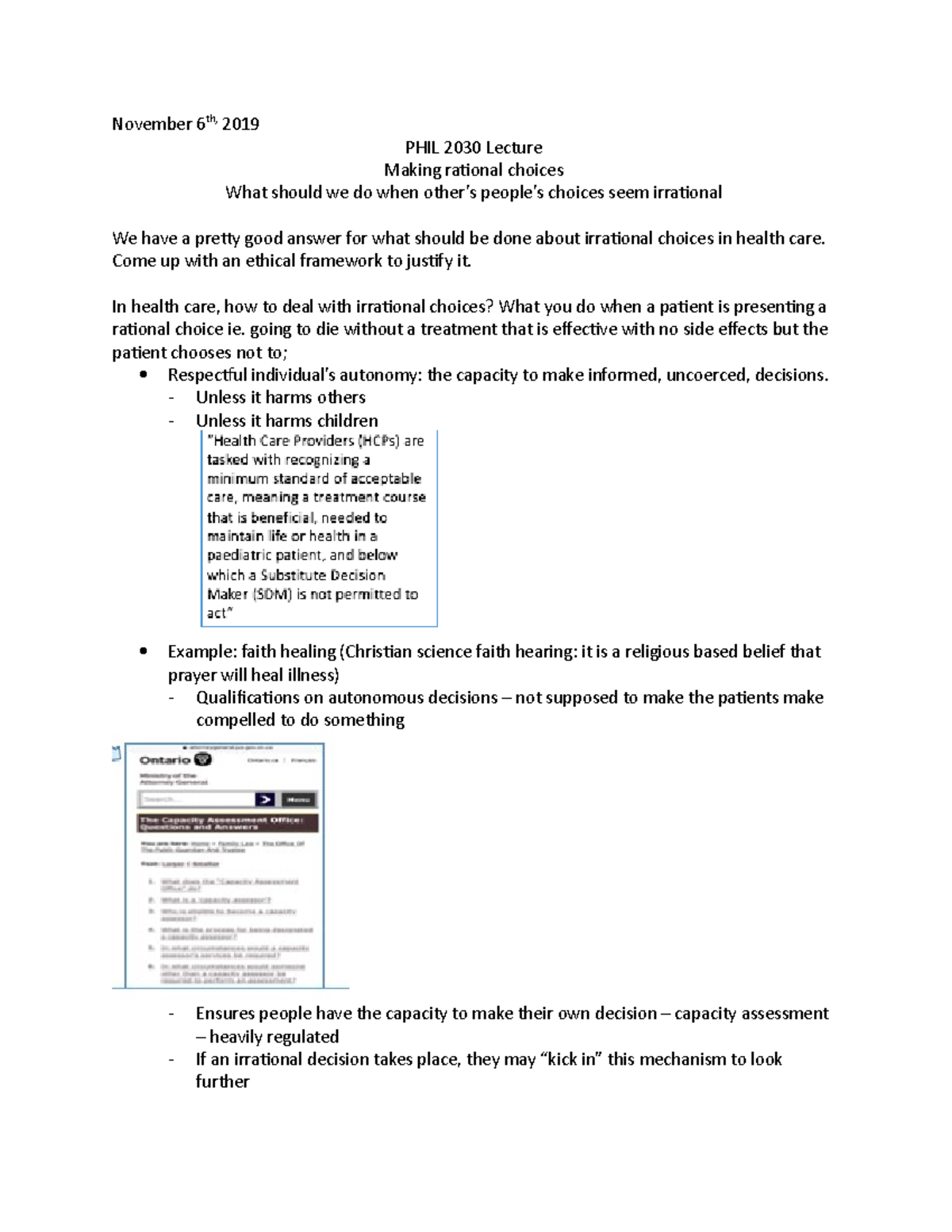 November 6th phil 2030 November 6th, 2019 PHIL 2030 Lecture Making