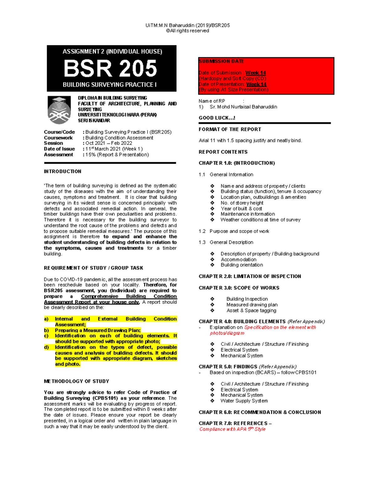 3. Individual Assignment II BSR205 Covid 19 (15%) - UiTM:M Baharuddin ...