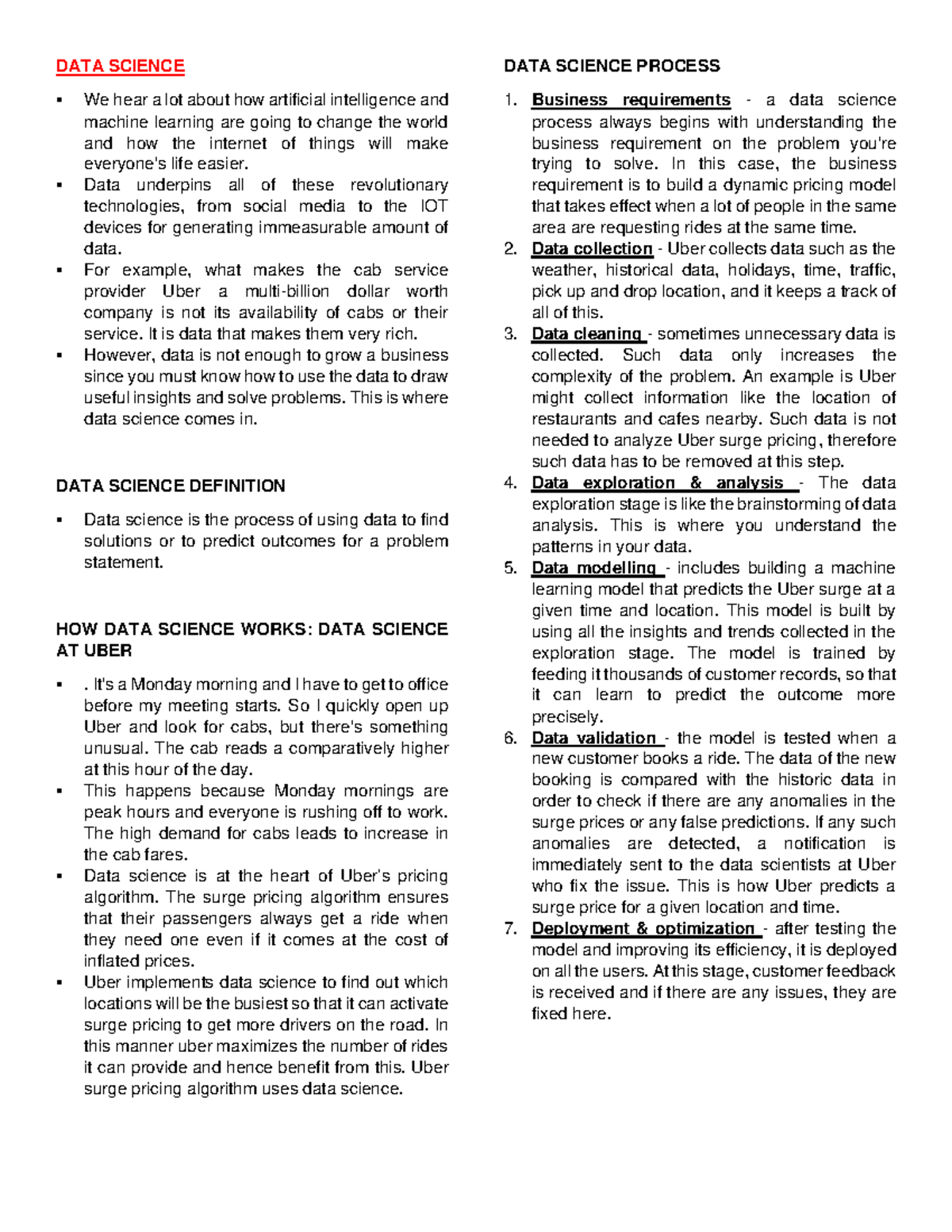 DATA Science - DATA SCIENCE We hear a lot about how artificial ...