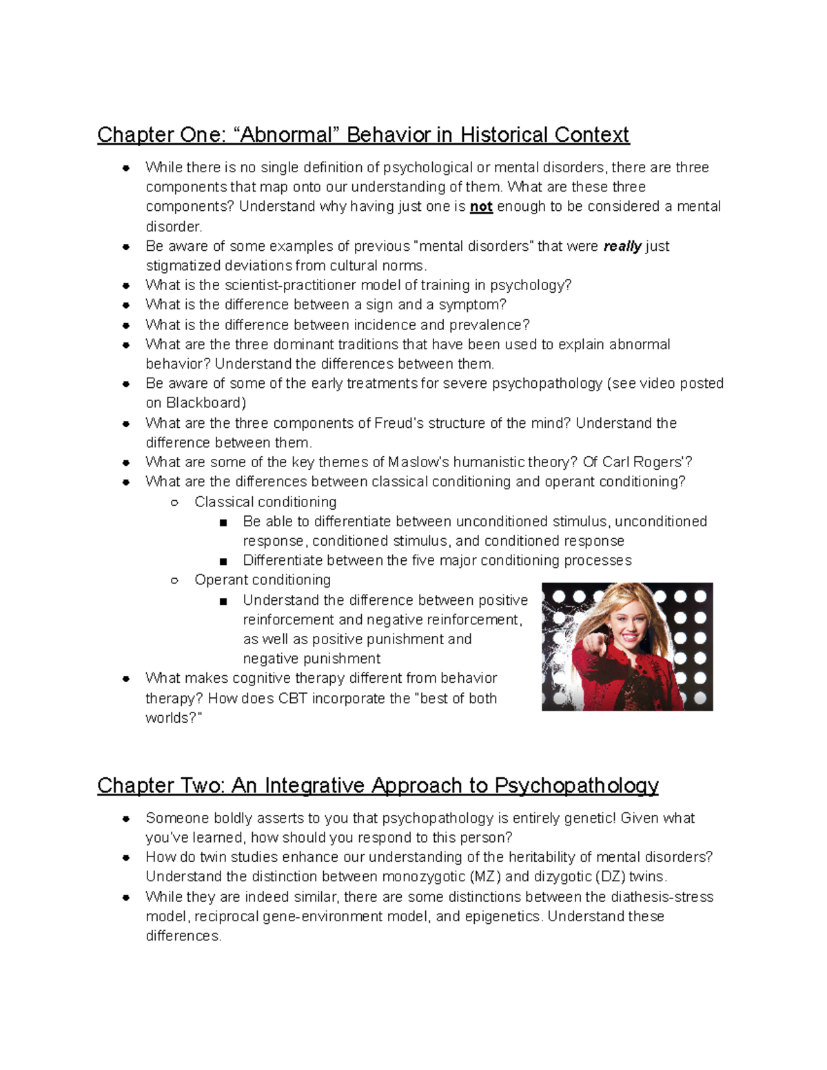 PSY 230 Exam 1 Study Guide (SP21) - Chapter One: “Abnormal” Behavior In ...