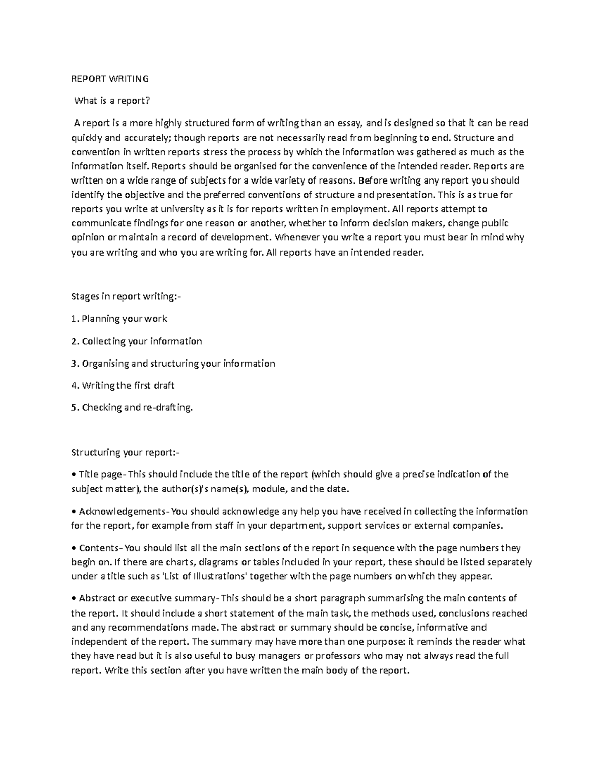RM Assignment - REPORT WRITING What is a report? A report is a more ...