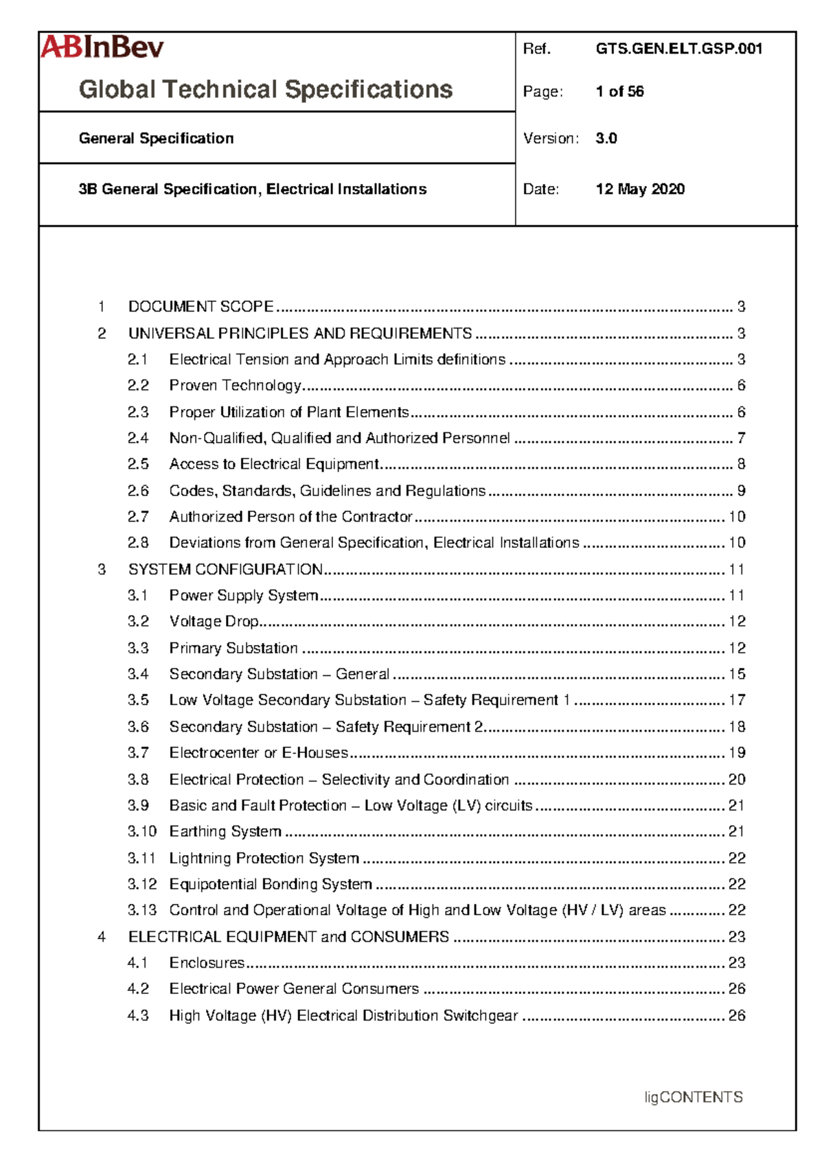 GTS.GEN.ELT.GSP.001 3B General Specification Electrical Global