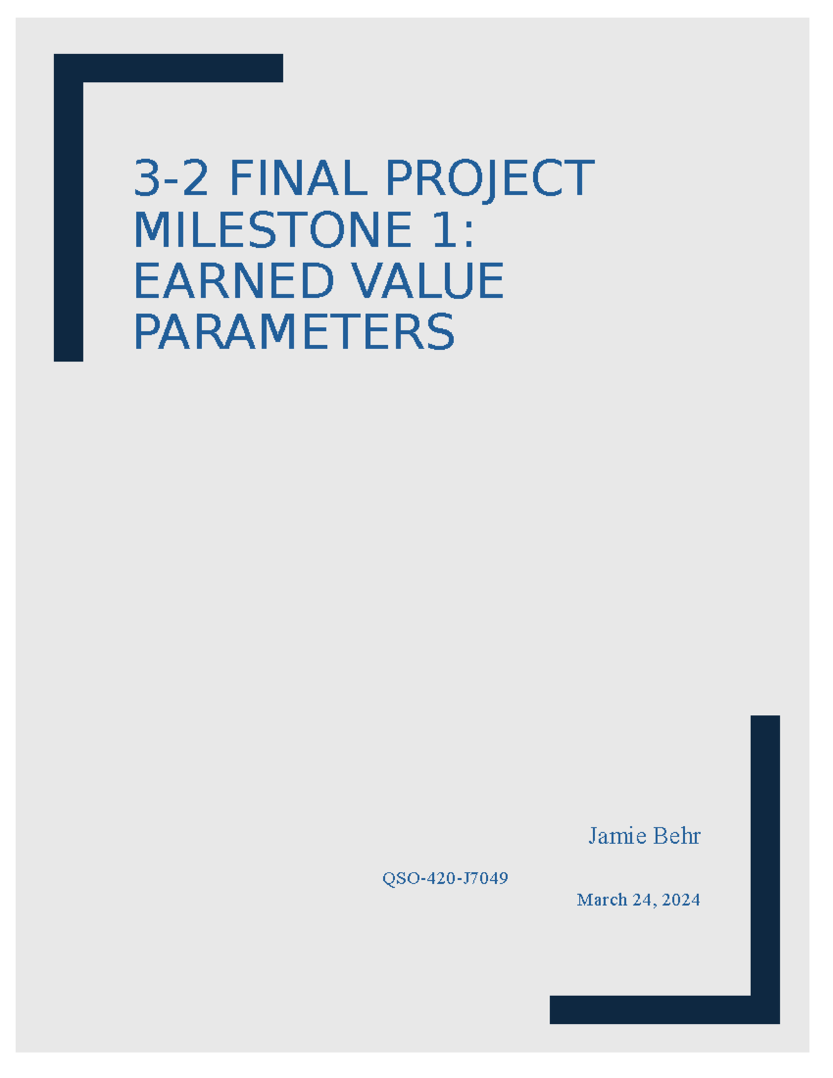 Final Project after 3 milestones final grade for project and class was ...