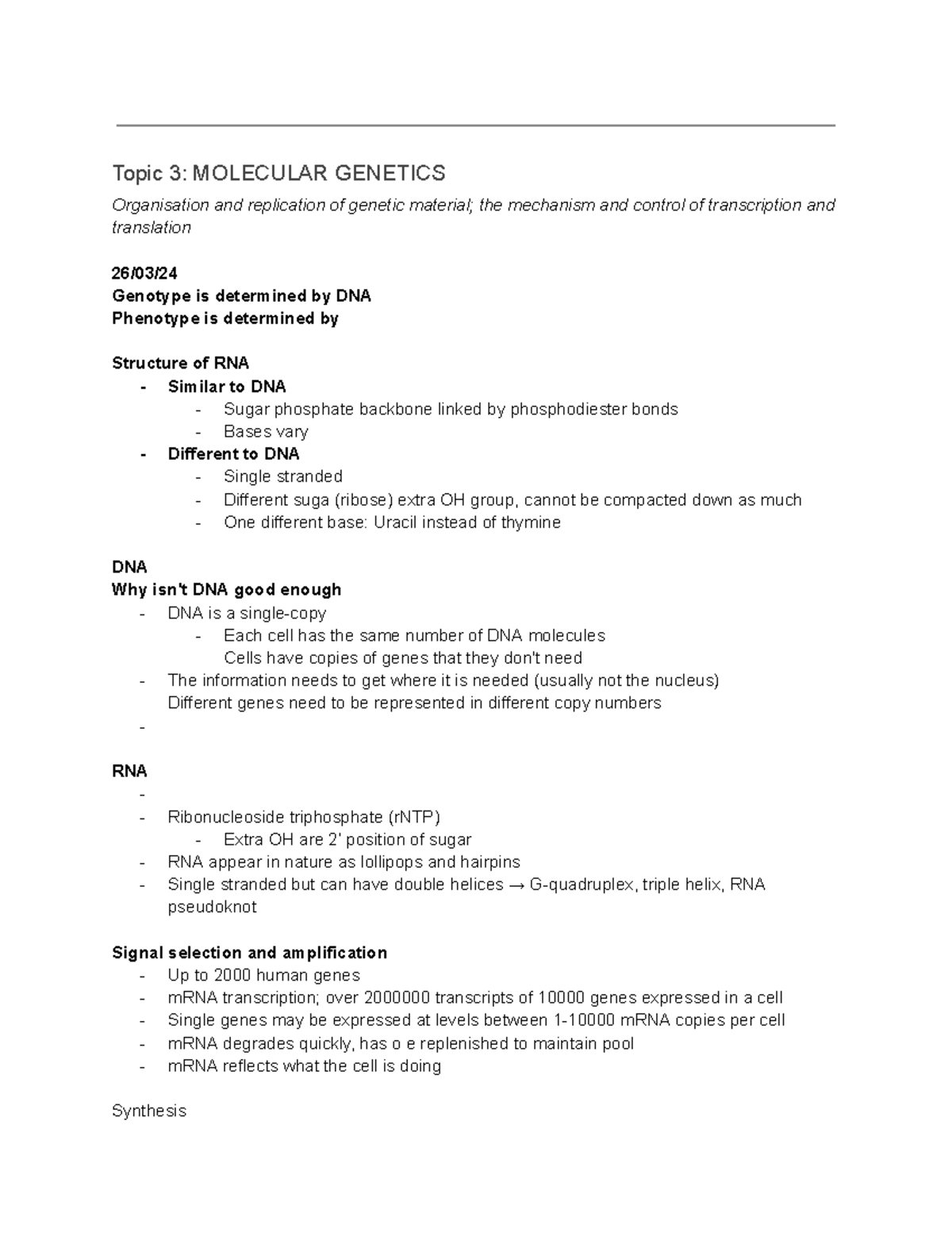 BIOL1003, Evolution, Ecology and Genetics - Google Docs - Topic 3 ...