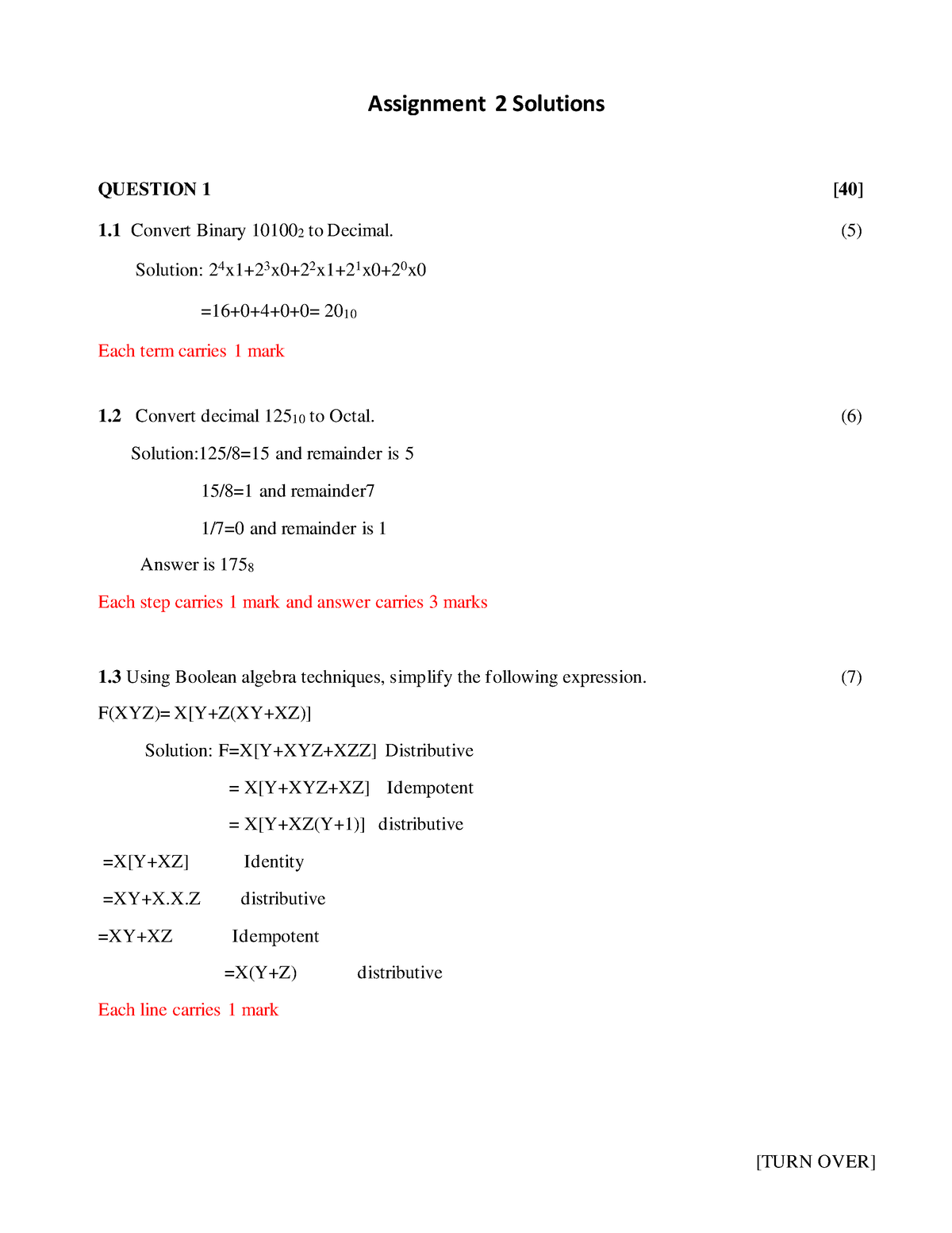 ICT2632 Memo Assignment 2 2022 - Assignment 2 Solutions QUESTION 1 [40 ...