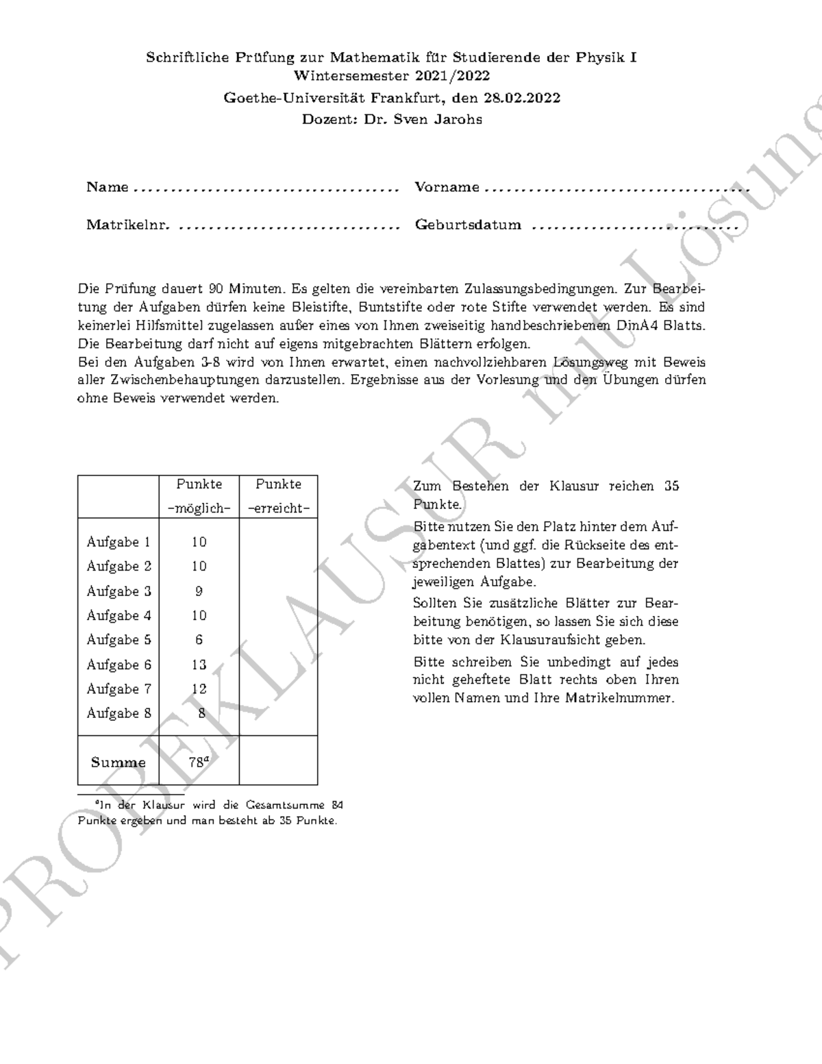 2122-probeklausur-mfp1 Loes - O ̈ Sun Schriftliche Pr ̈ufung Zur ...