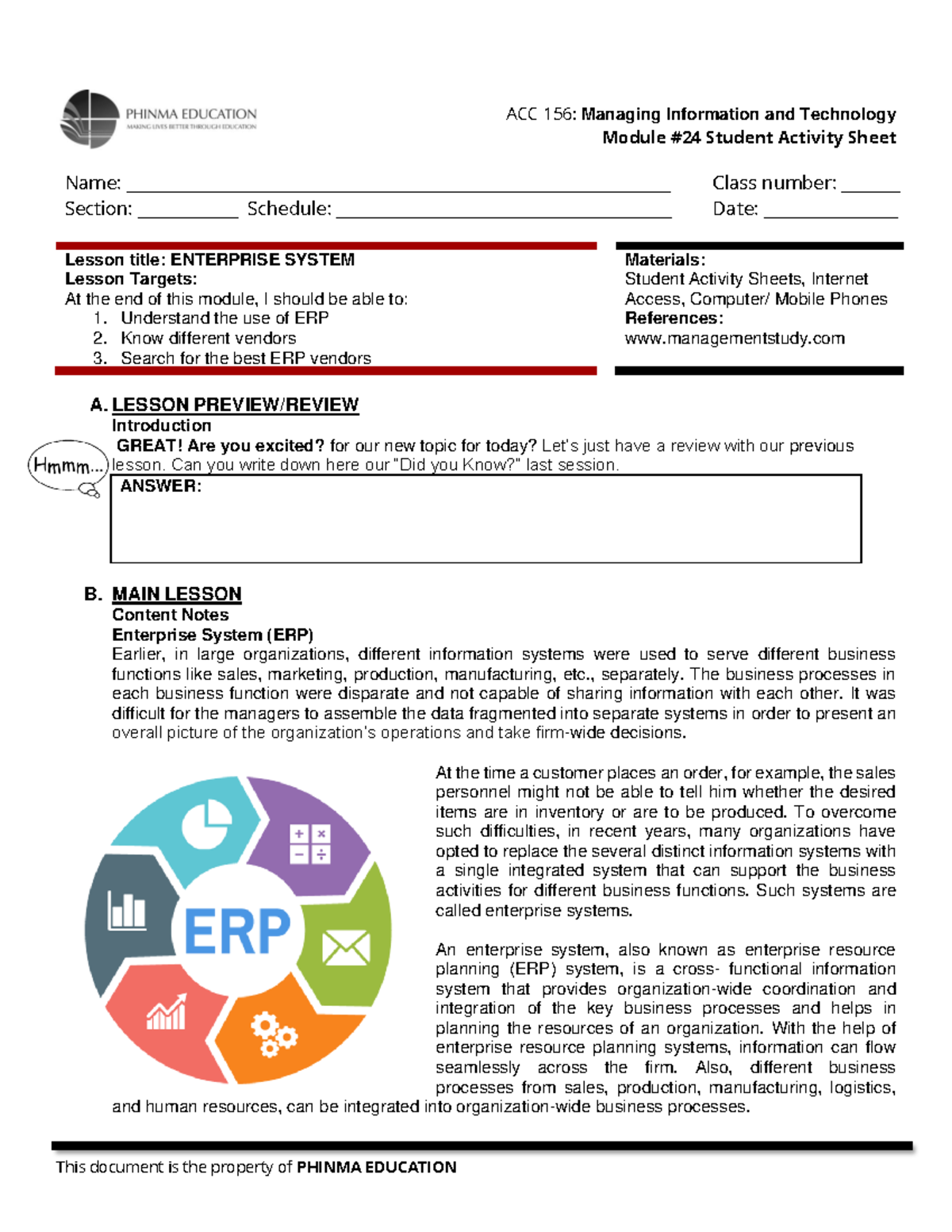 acc 23egy8ikhgfd - Module #24 Student Activity Sheet Name: - Studocu