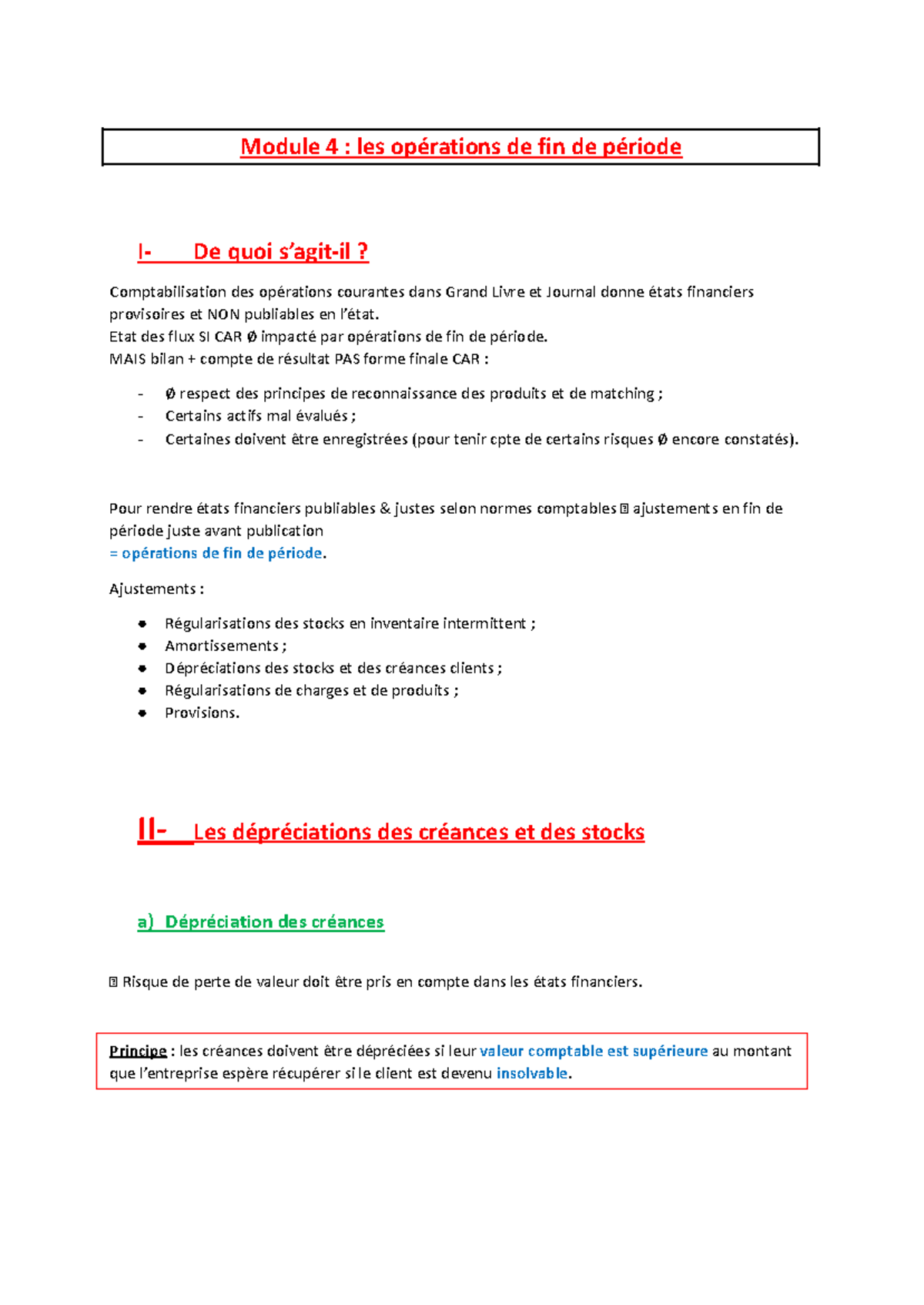 Module 4 - Module 4 : les opérations de fin de période I- De quoi s ...