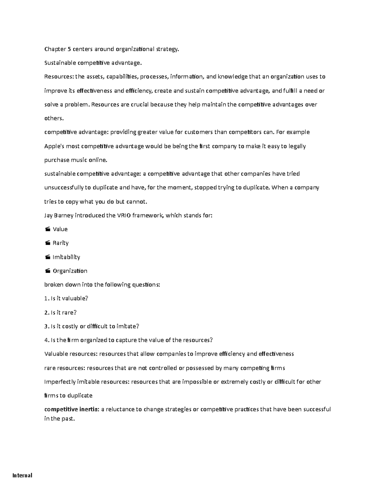 Chapter 5 centers around organizational strategy - Sustainable ...