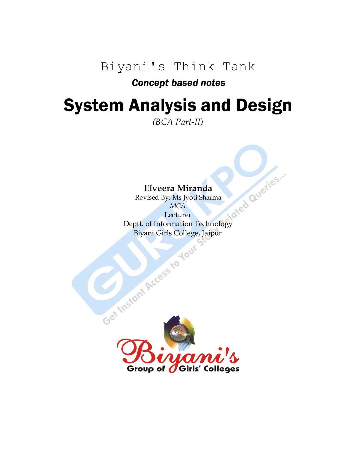 Kalyani Information System Design & Implementation for Sem. 3 BCA