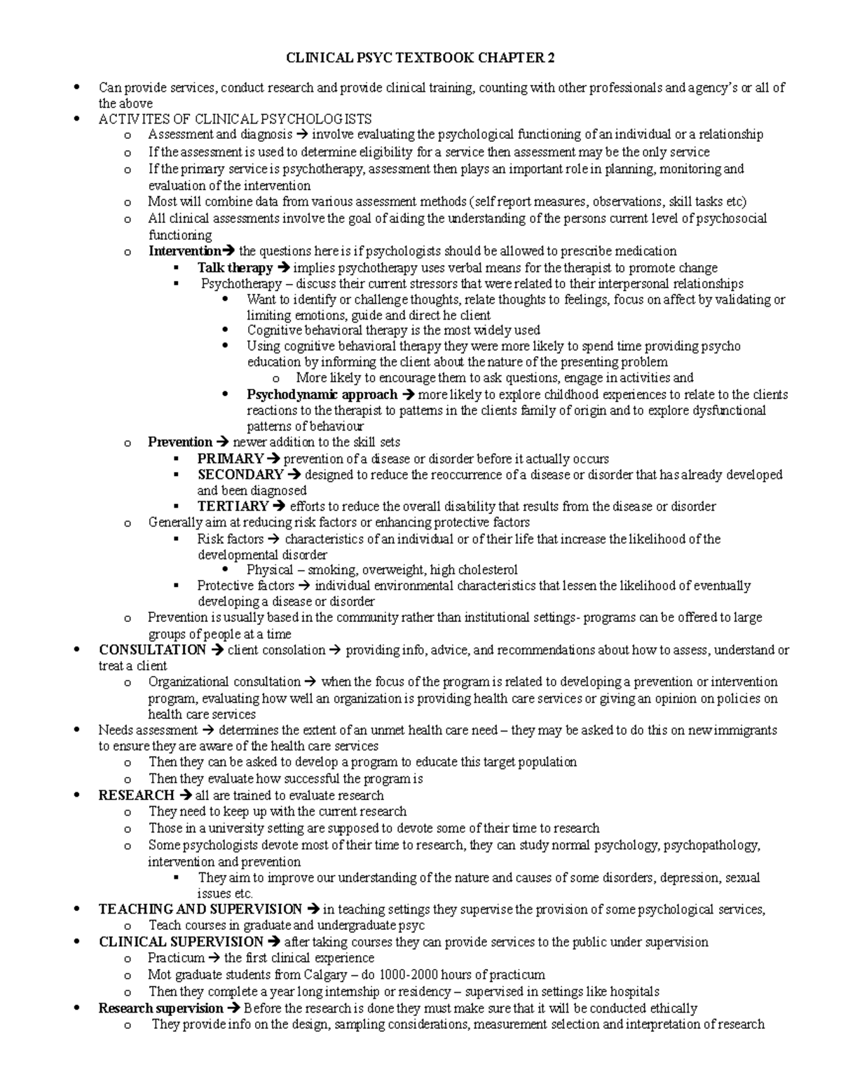 Chapter 2 Clinical - CLINICAL PSYC TEXTBOOK CHAPTER 2 Can provide ...