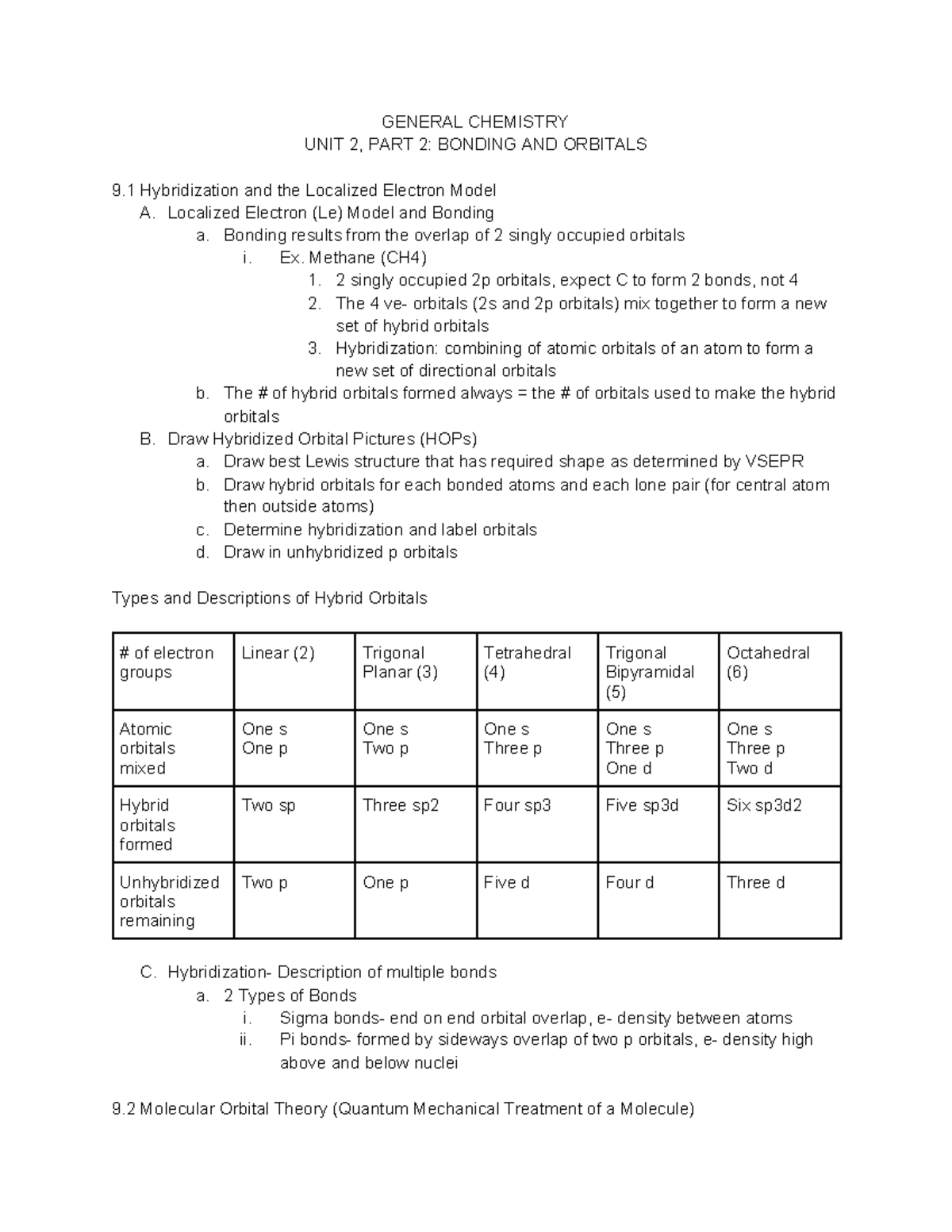 General Chemistry Week 6 Notes (And Exam 2 Partial Study Guide ...