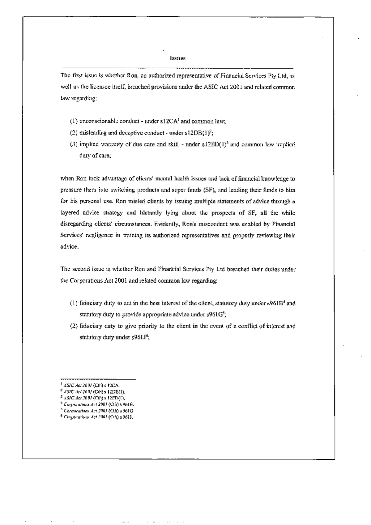 Example Of A Good Paper Final 3 1 1 Law Of Investments And 