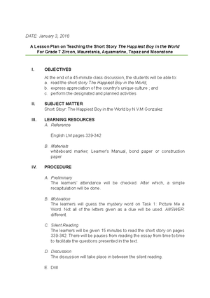 Detailed Lesson Plan in Mathematics III Simple Probability - LESSON ...