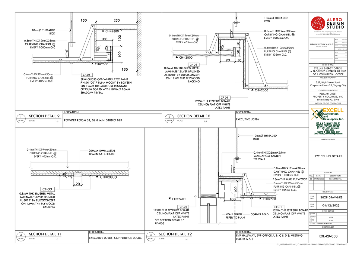 L22- Ceiling Details-RD-003 - 250 150 CH= SHADOW REVEALGYPSUM BOARD ...