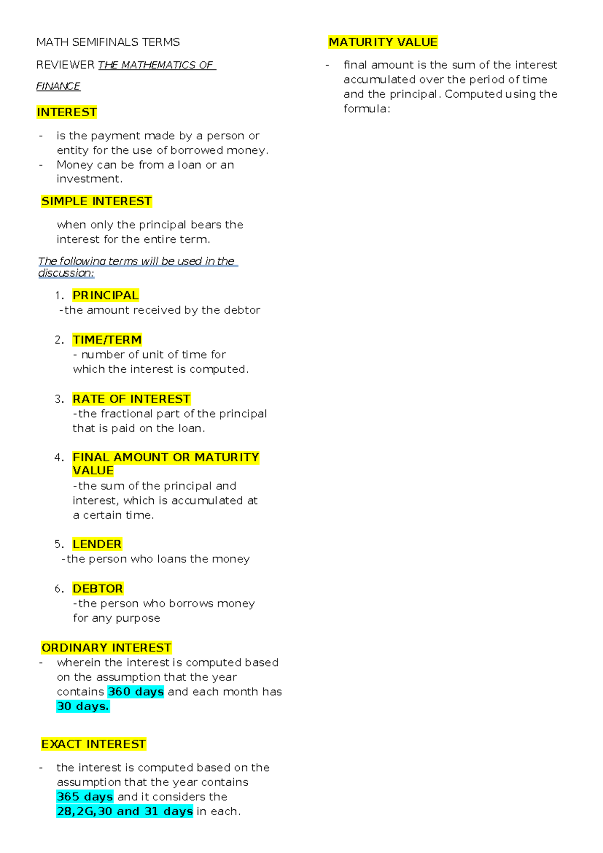 Mathmod Semifinals Terms Reviewer Final - MATH SEMIFINALS TERMS ...