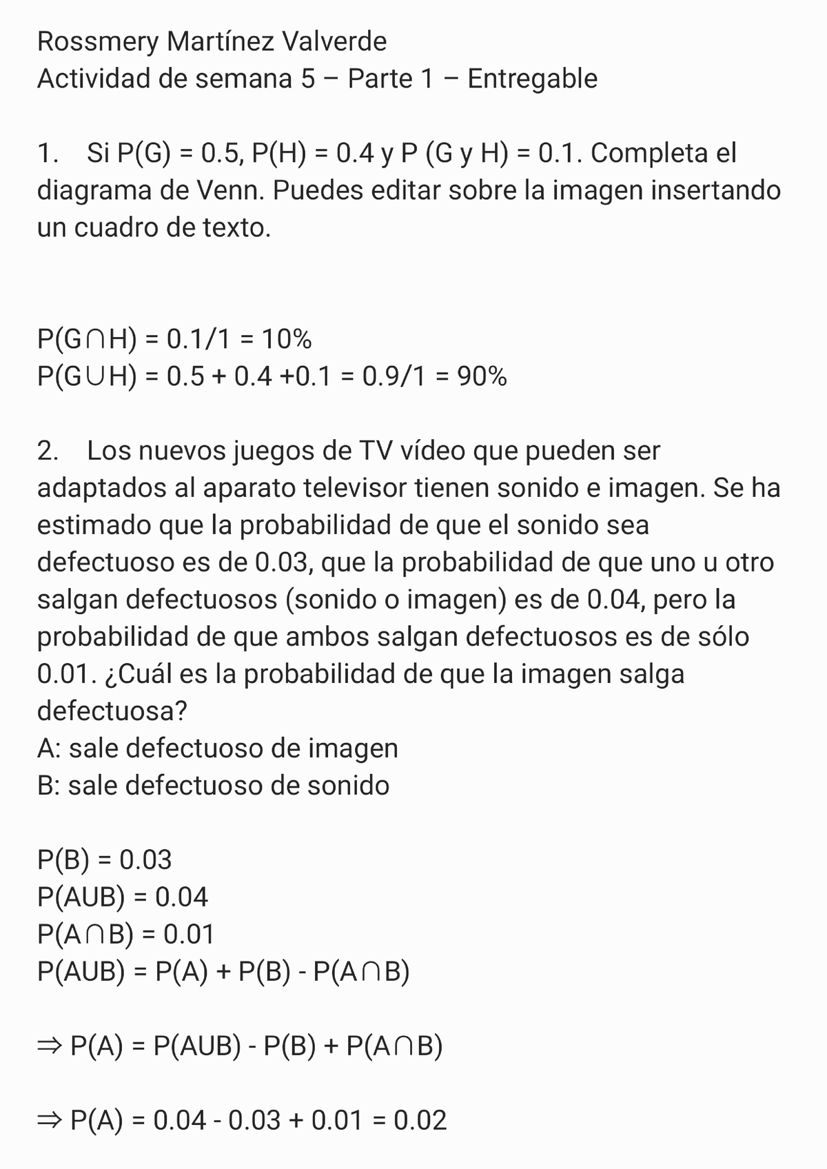 Probabilidad Semana5 - Estadística Y Probabilidad - Studocu