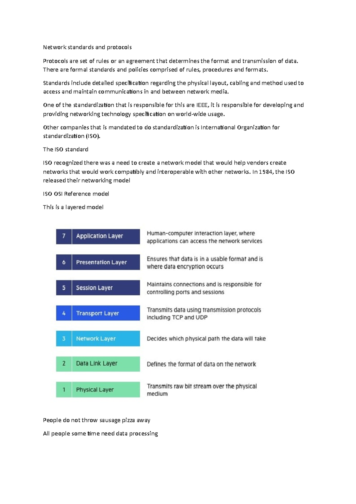 Network standards and protocols - Network standards and protocols ...