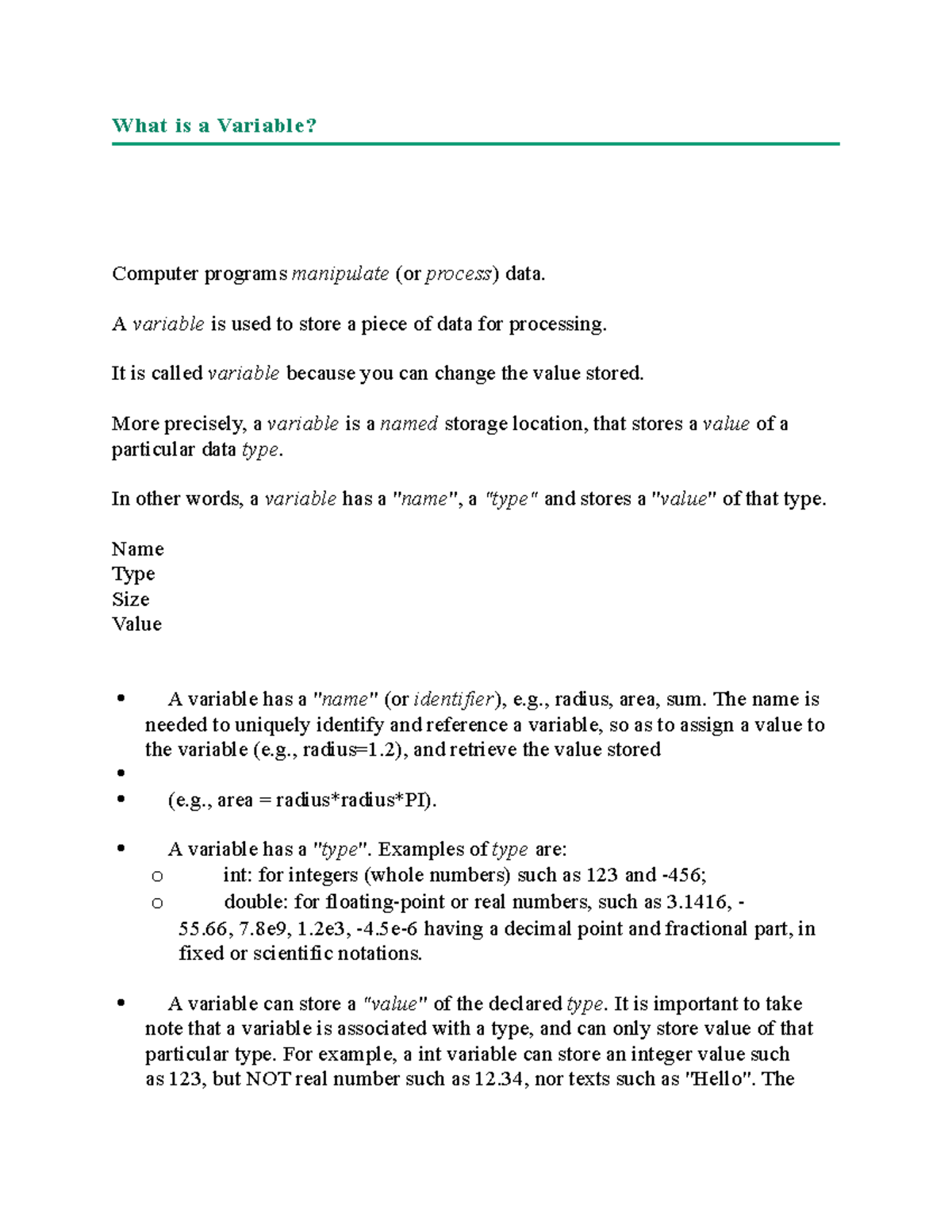 Lecture file 09 - Theory - What is a Variable? Computer programs ... image.