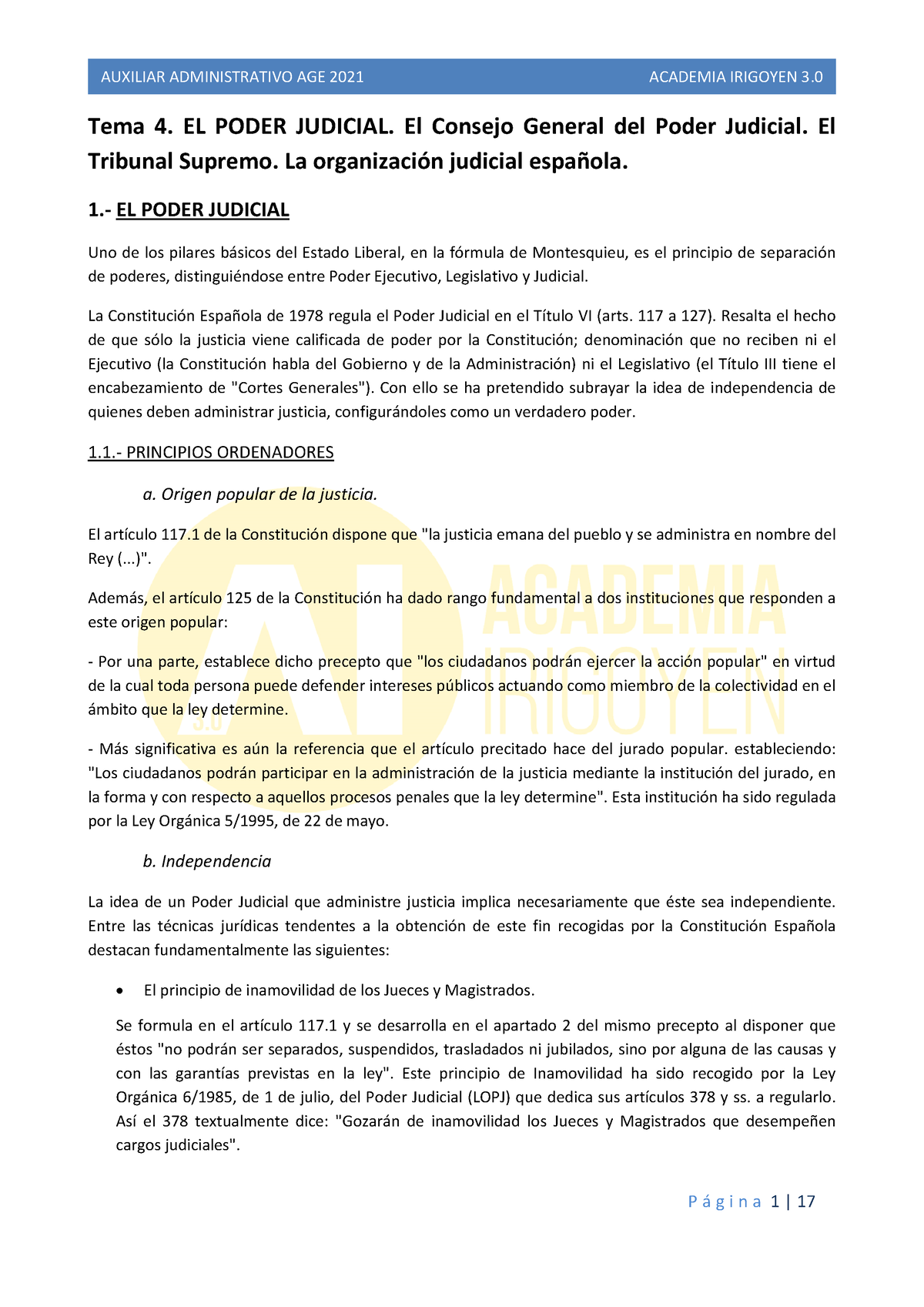 Tema 2 El Poder Judicial - Tema 4. EL PODER JUDICIAL. El Consejo ...