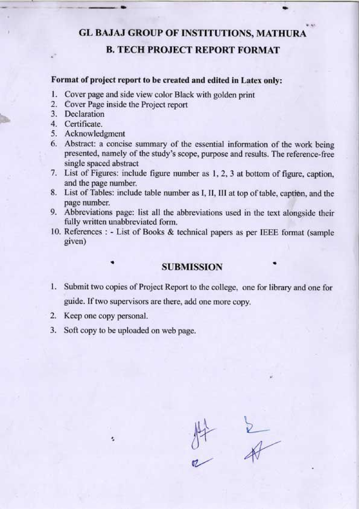 Btech Project Report Format - B.tech - Studocu