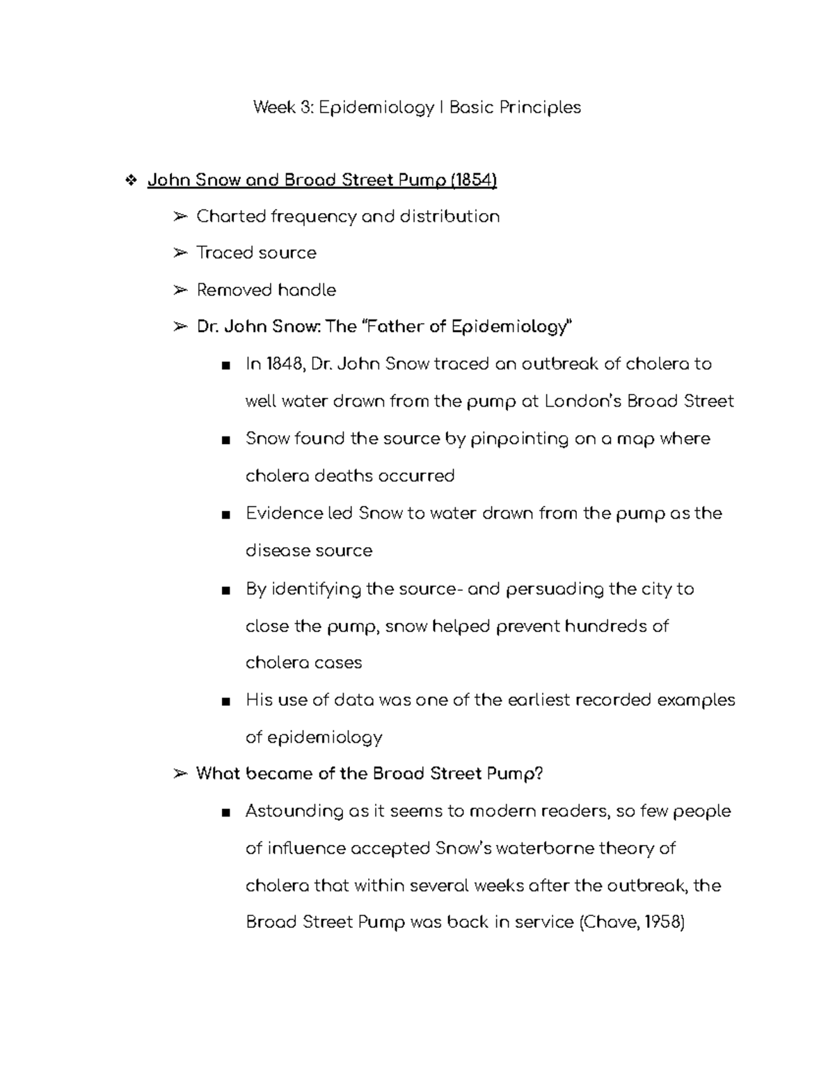 Epidemiology I Basic Principles John Snow The