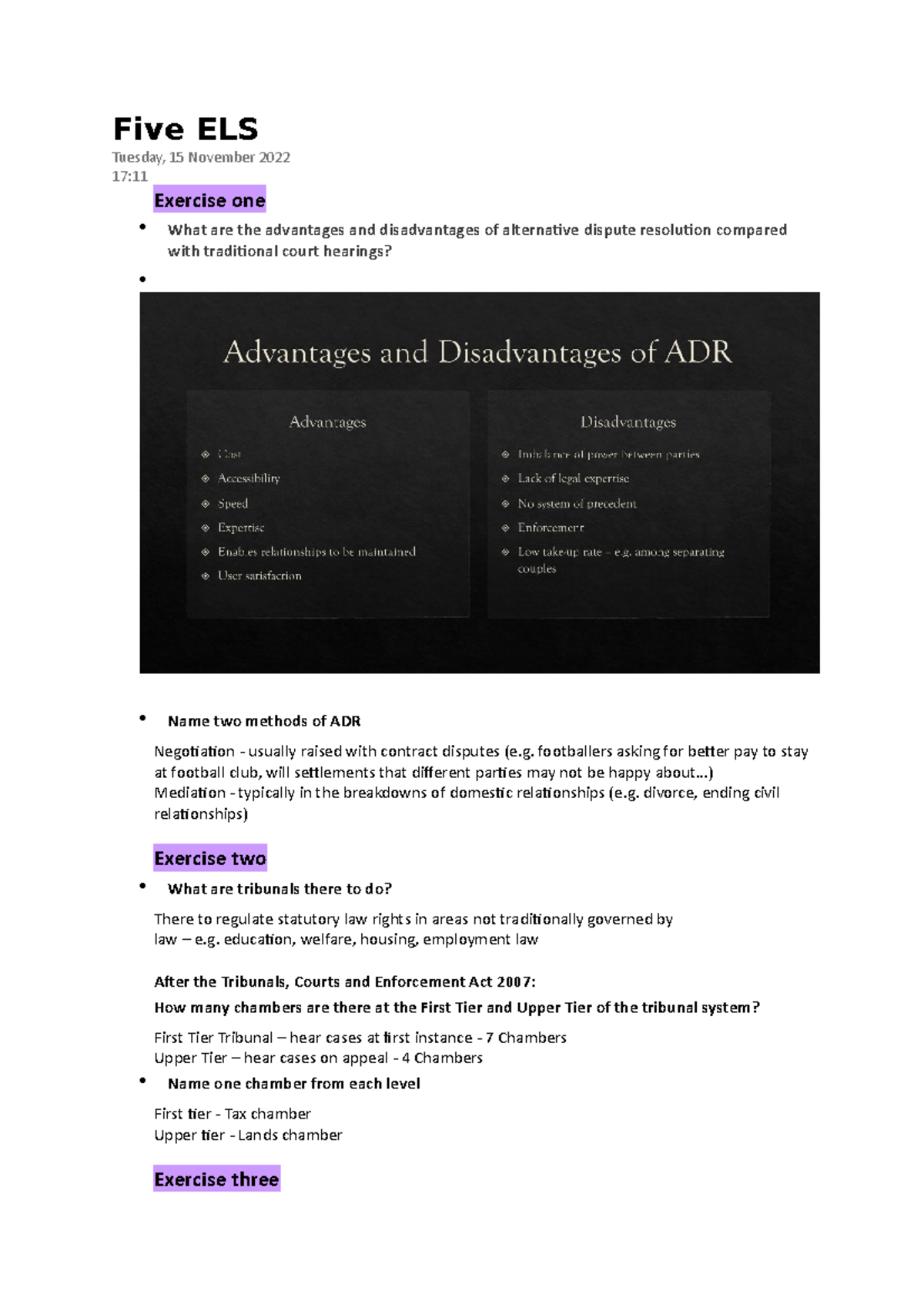 2 Five ELS - English Legal System - Five ELS Tuesday, 15 November 2022 ...