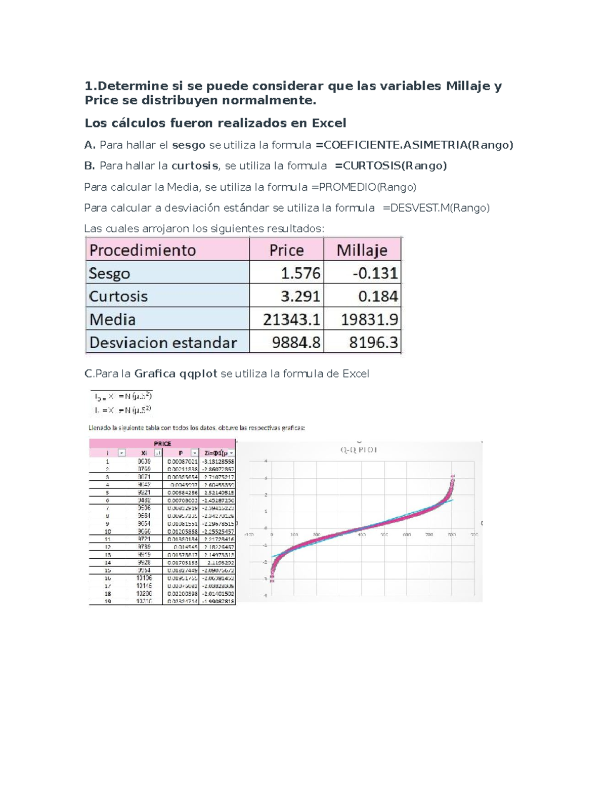 Primera Entrega Estadistica Si Se Puede Considerar Que Las Variables Millaje Y Price Se