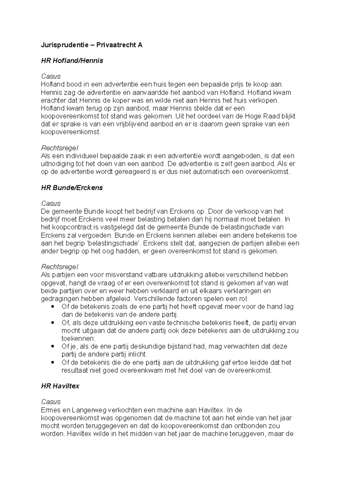 Jurisprudentie Met Rechtsregel - Privaatrecht B - Jurisprudentie ...