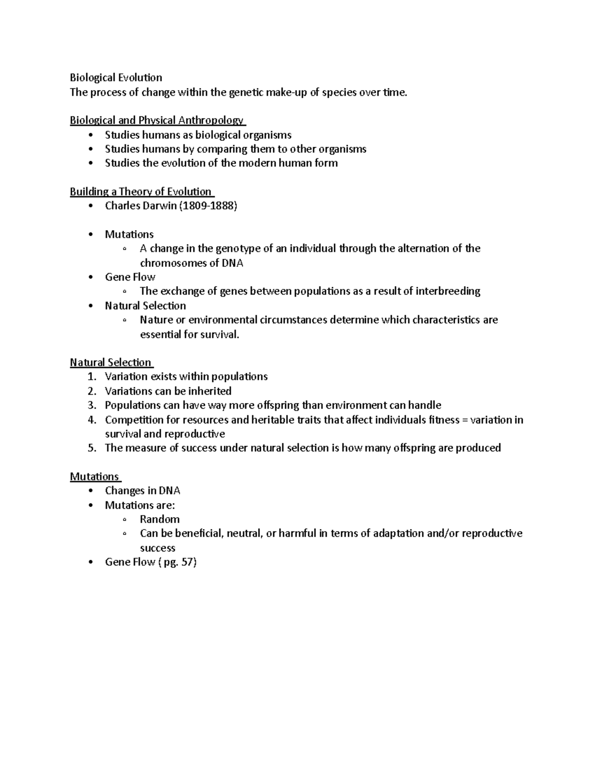 Biological Evolution - jones - Biological Evolution The process of ...