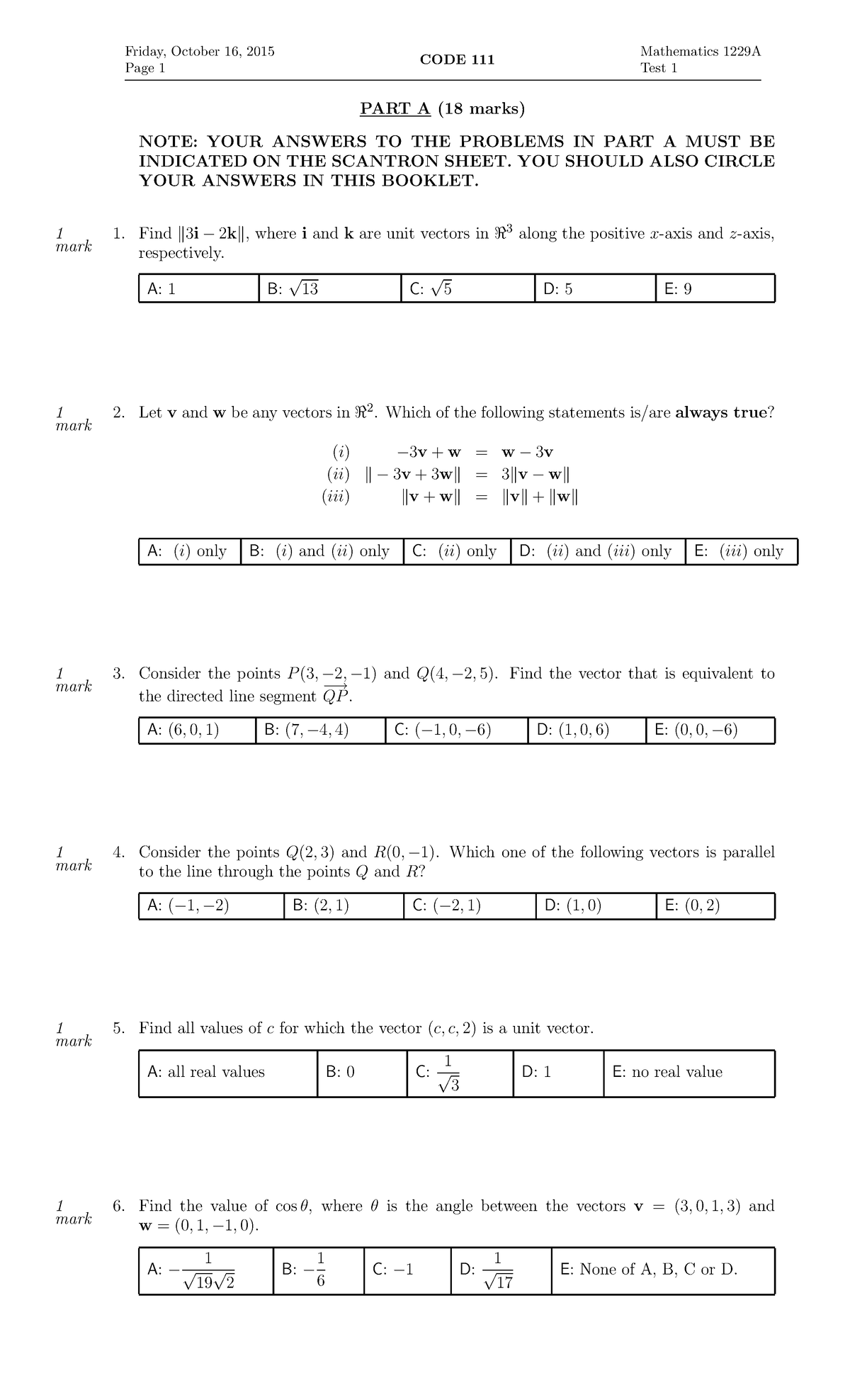 1229 2015 - The course material - Friday, October 16, 2015 Page 1 CODE ...