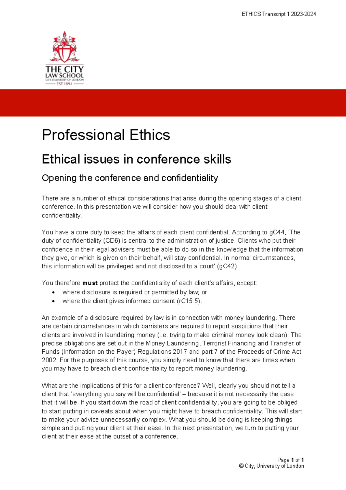Conference Topics - LBM611 Professional Ethics - Page 1 of 1 ...