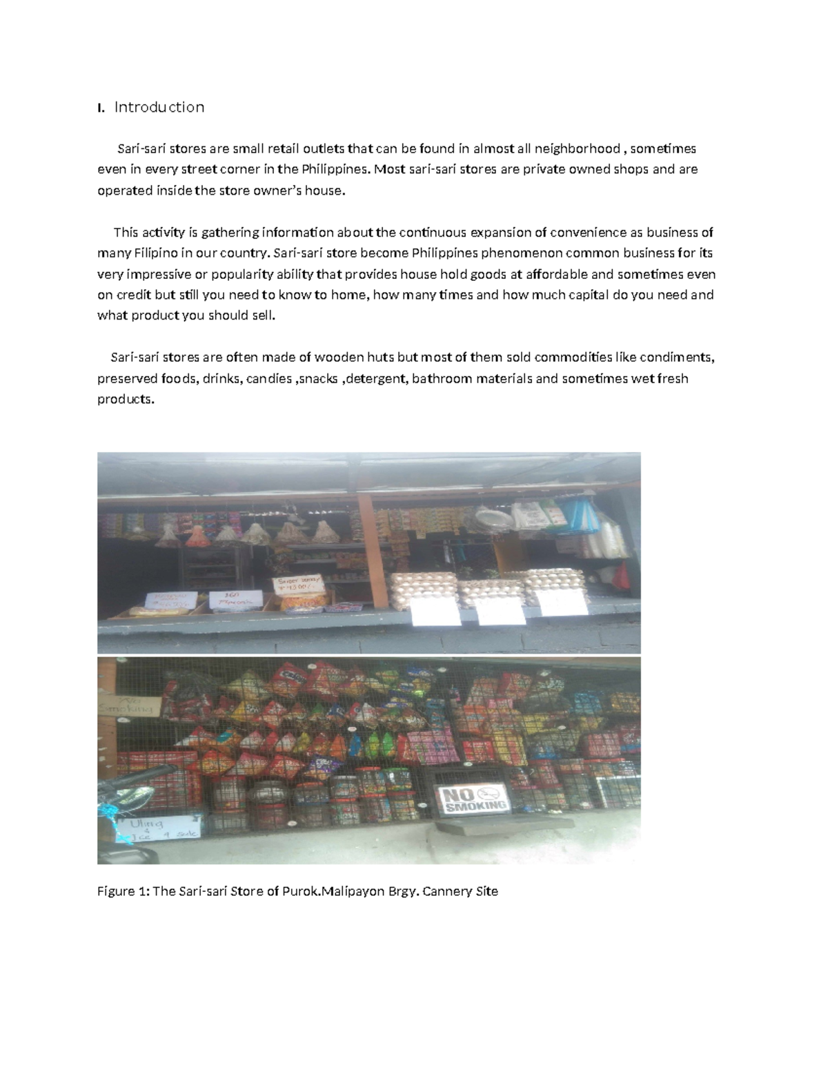Christen - Summary AB Sociology - I. Introduction Sari-sari stores are ...