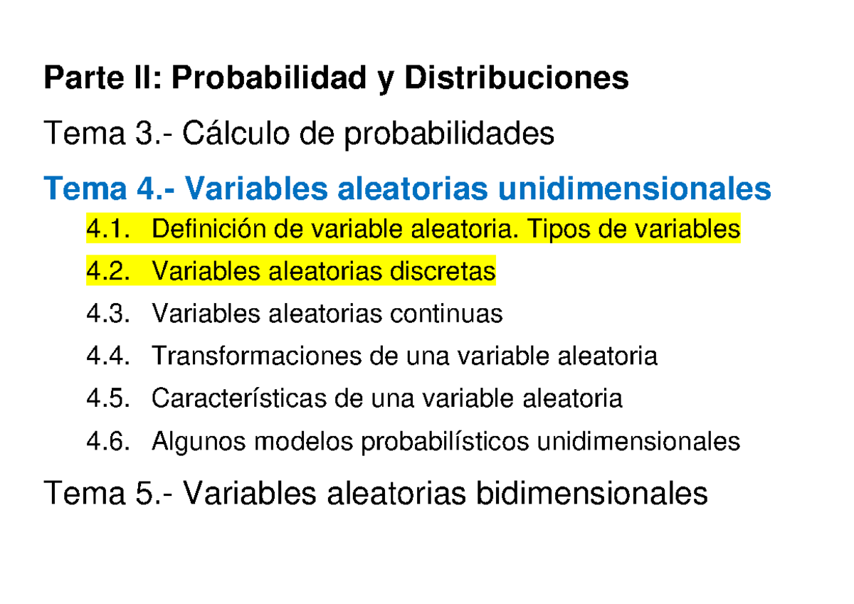 Tema4 Estadistica I 1º Clase 20-21 - Parte II: Probabilidad Y ...