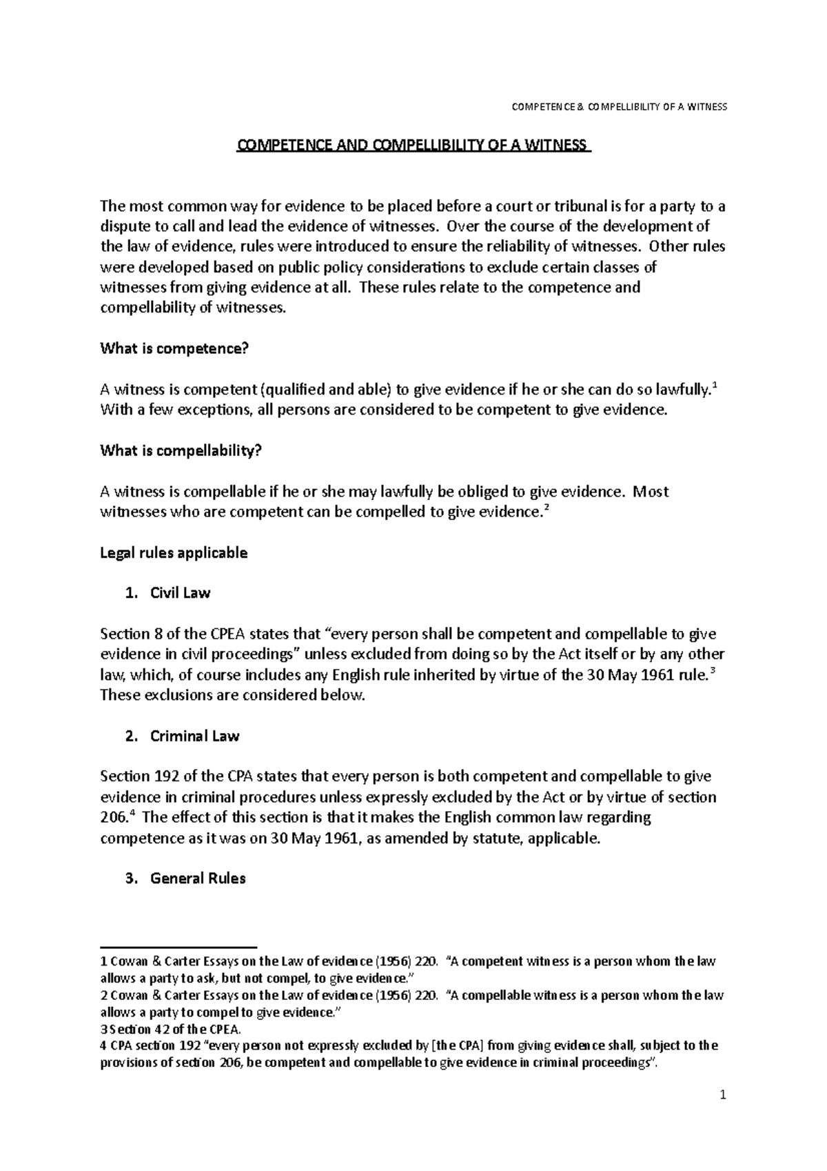 Competence-and-Compellibility summary notes lecture 1- simplified ...