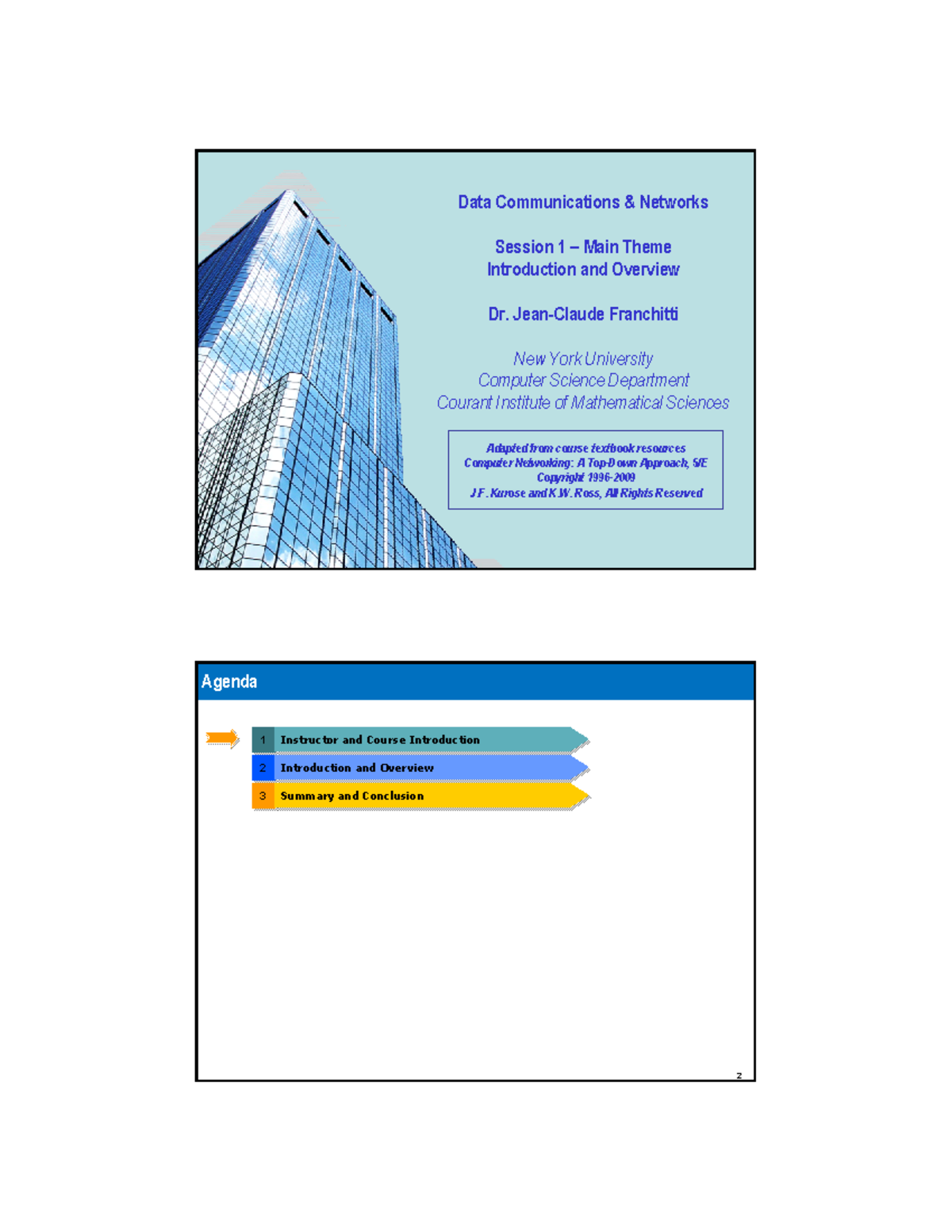 Introduction And Overview - 1 Data Communications & Networks Session 1 ...
