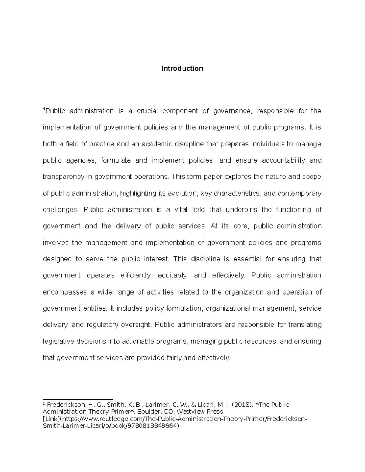 PA - 203 - asfdasda - Introduction 1 Public administration is a crucial ...