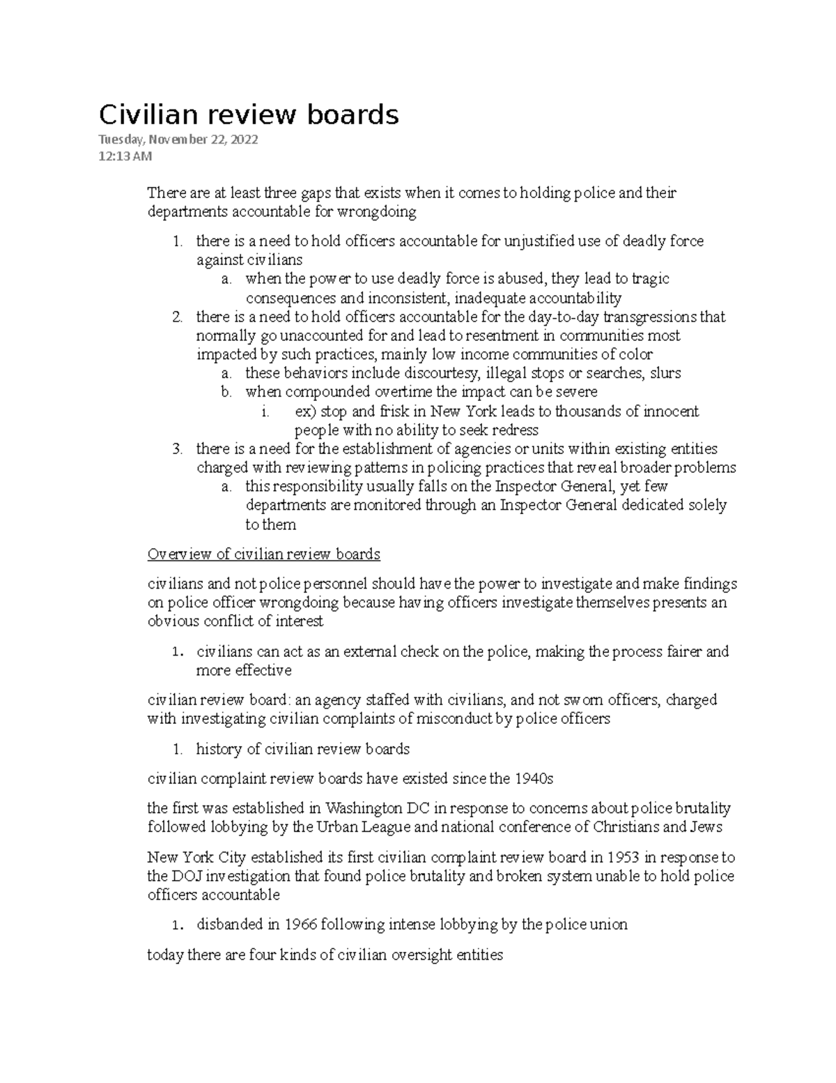 Civilian review boards Civilian review boards Tuesday, November 22, 2022 1213 AM There are at