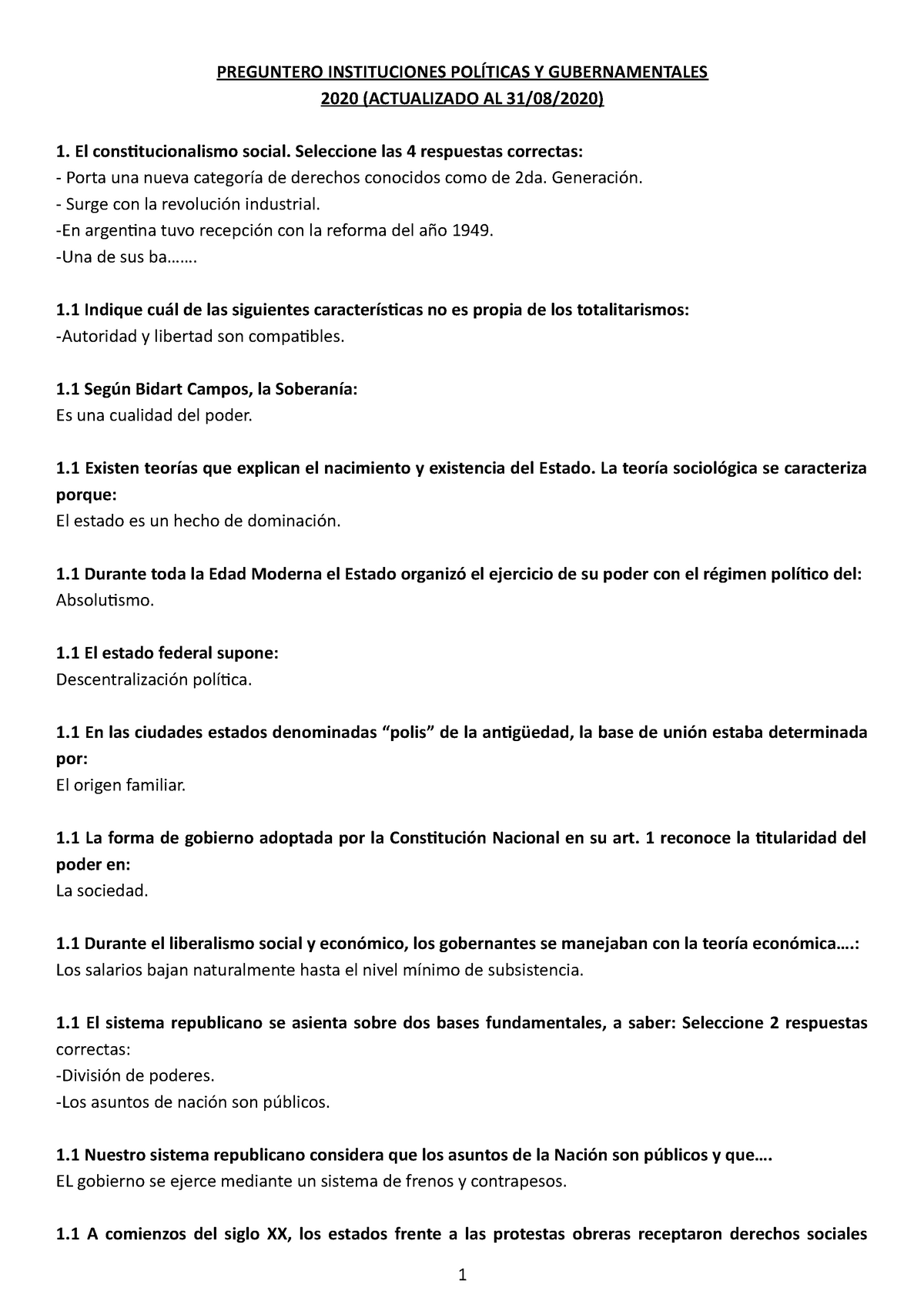 Preguntero Instituciones Politicas Y Gubernamentales Primer Parcial Preguntero Instituciones 6619