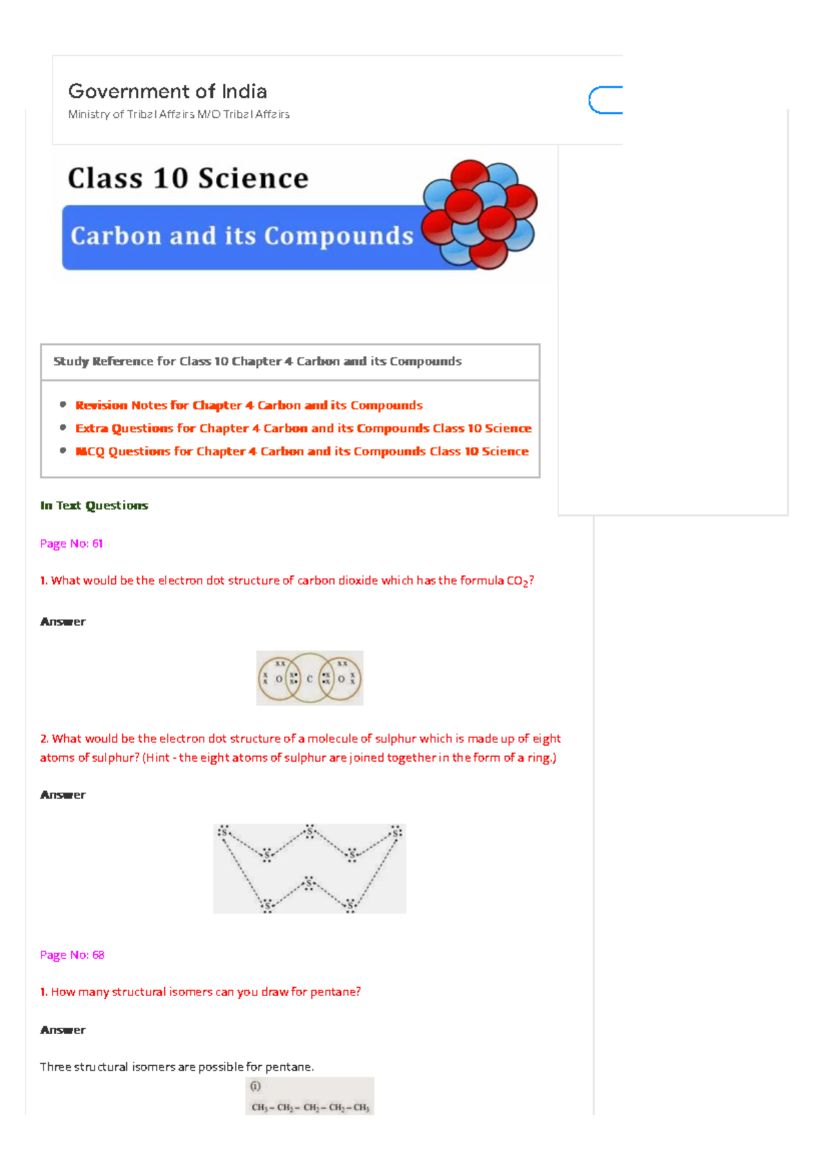 Ncert Solutions for Class 10 Science Chapter 4 Carbon and its Compounds ...