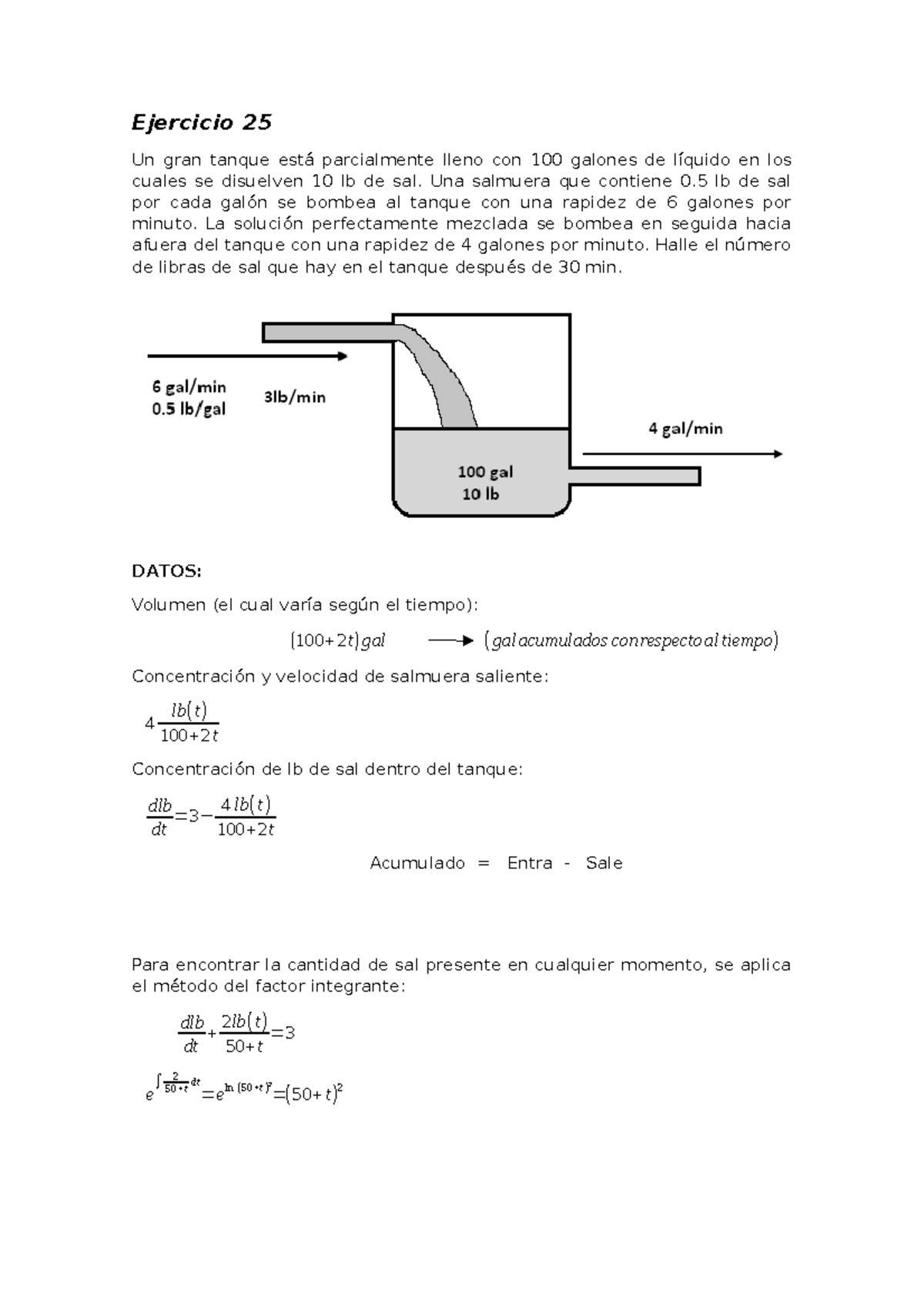 Ejercicio-25-Paty - Ejercicio 25: Un Tanque Esta Parcialmente Lleno A ...