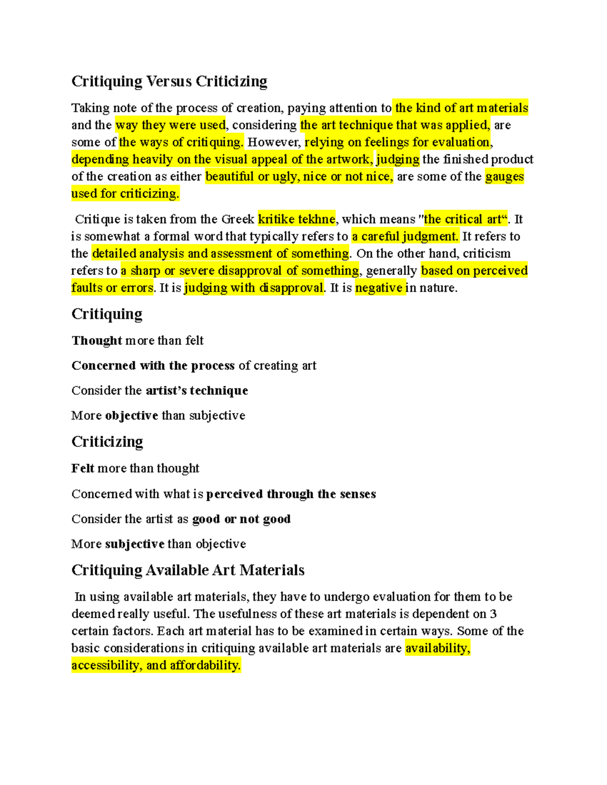 Critiquing-Versus-Criticizing - Critiquing Versus Criticizing Taking ...