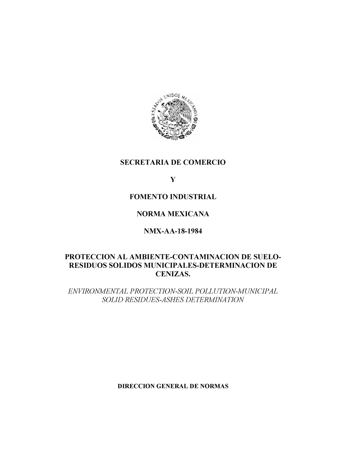 Nmx Aa 018 1984 Norma Mexicana Secretaria De Comercio Y Fomento Industrial Norma Mexicana 5797
