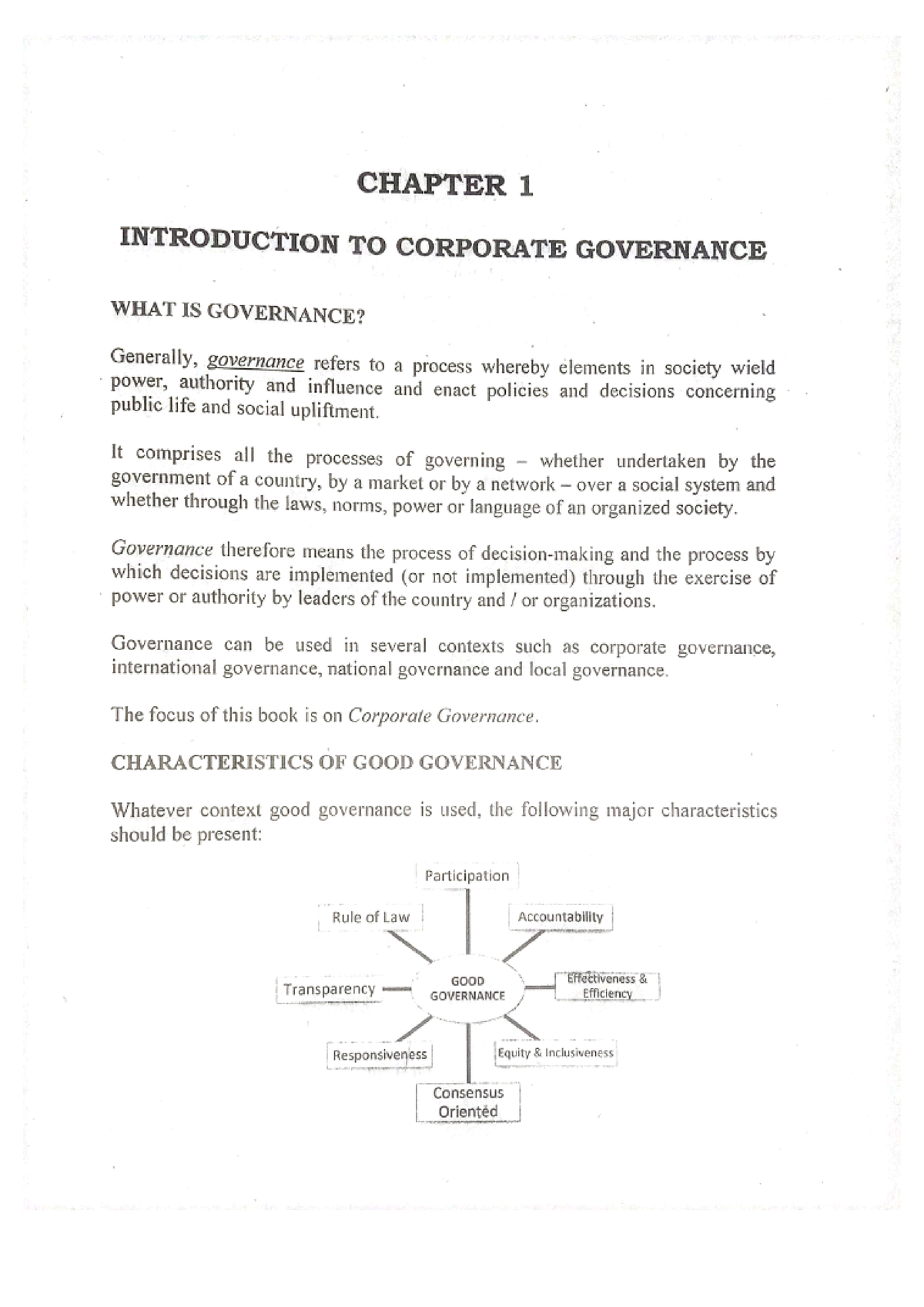 Chapter 1 Introduction To Corporate Governance - BS Acco - Studocu