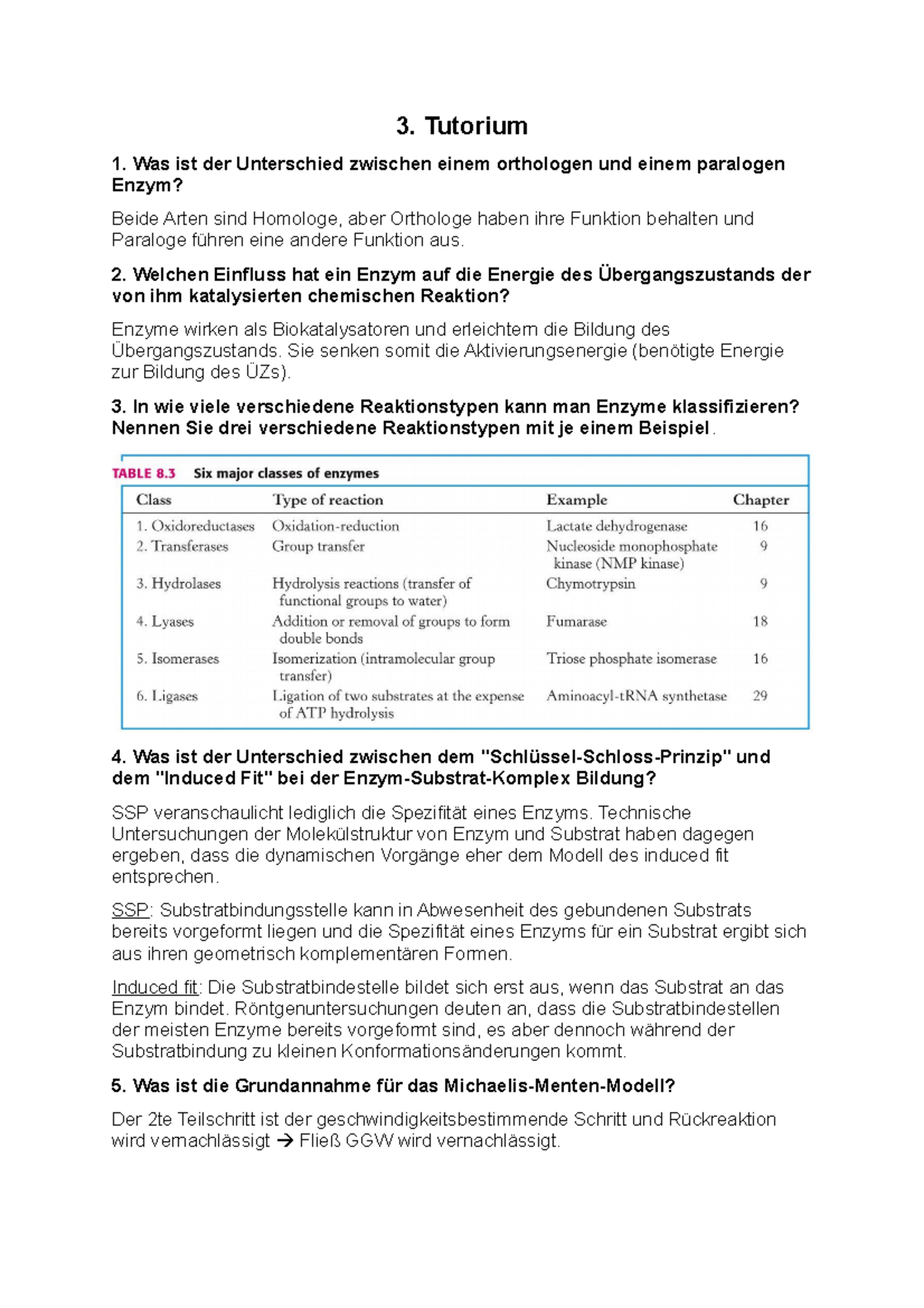 Tutorium 3 Biochemie WS2122 3. Tutorium 1. Was ist der