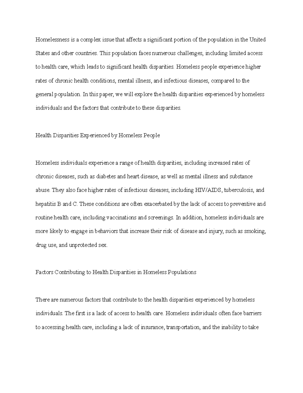 Homelessness is a complex issue that affects a significant portion of ...