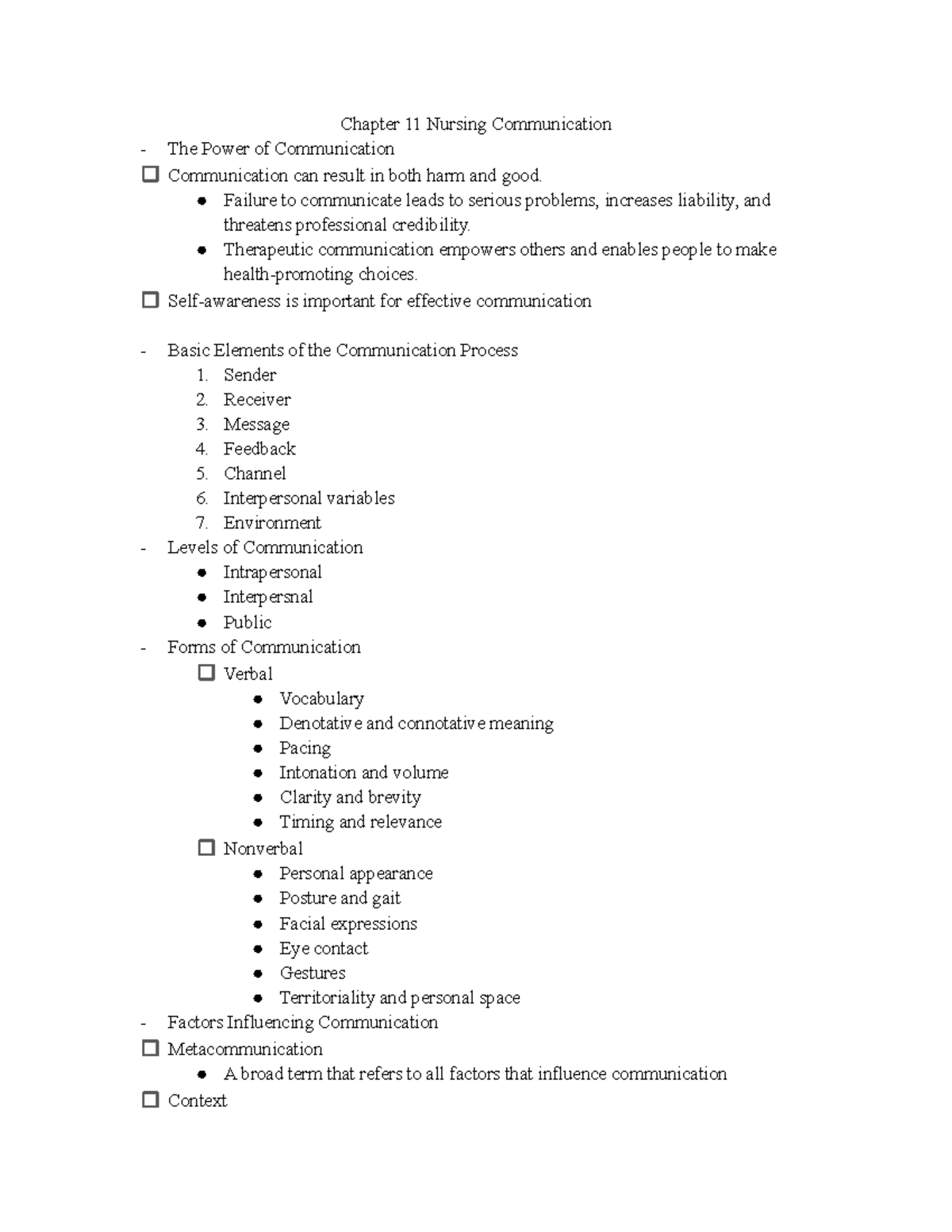 Chapter 11 Nursing Communication - Chapter 11 Nursing Communication The ...