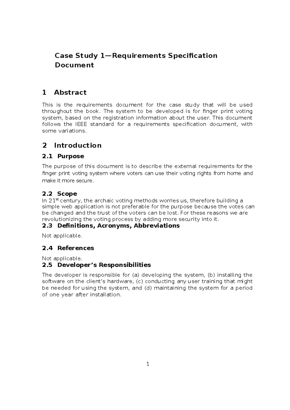 Finger print voting system - Case Study 1—Requirements Specification ...